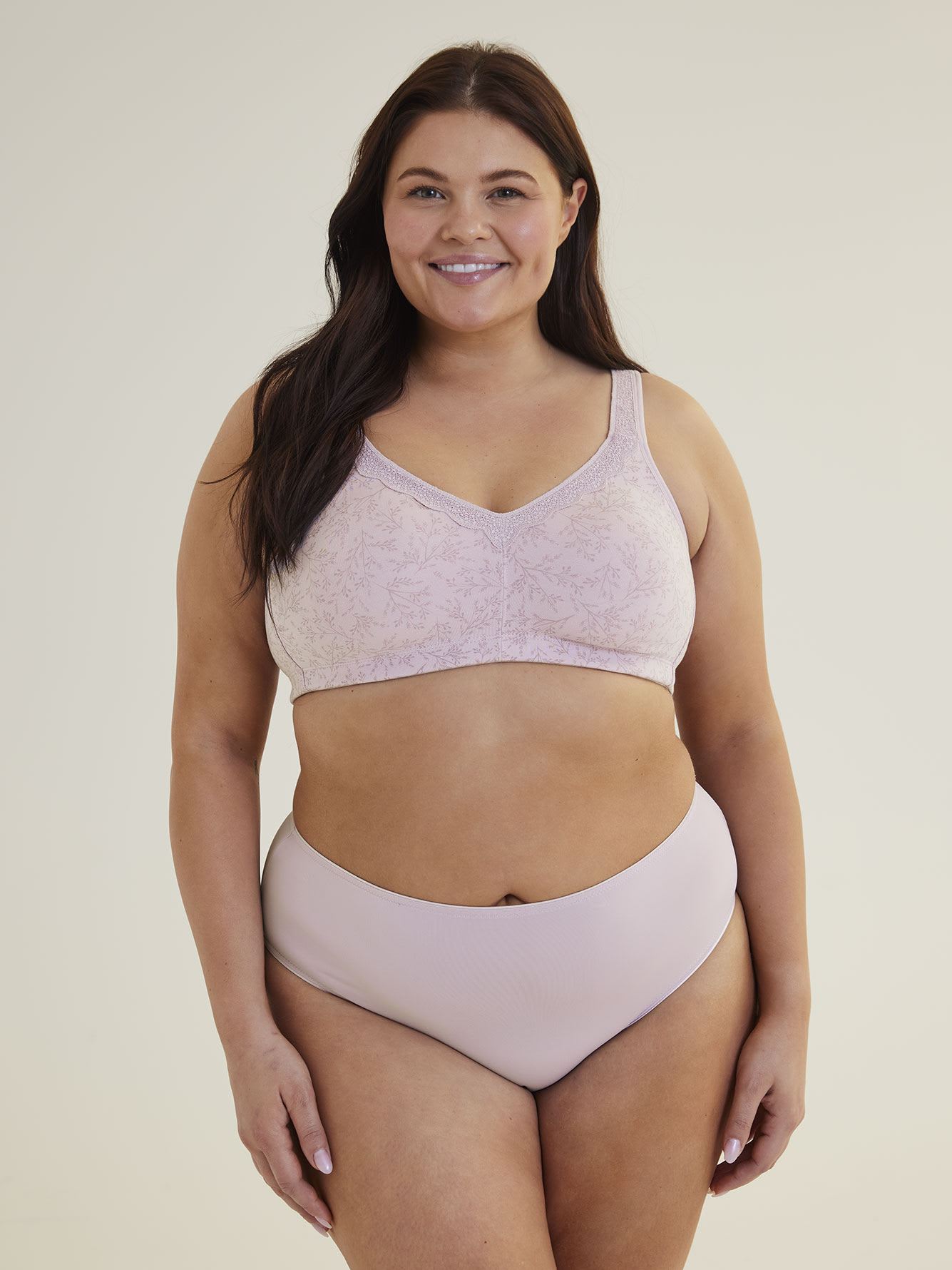 Printed Cotton Soft Cup Wireless Bra with Lace Trims - ti VOGLIO