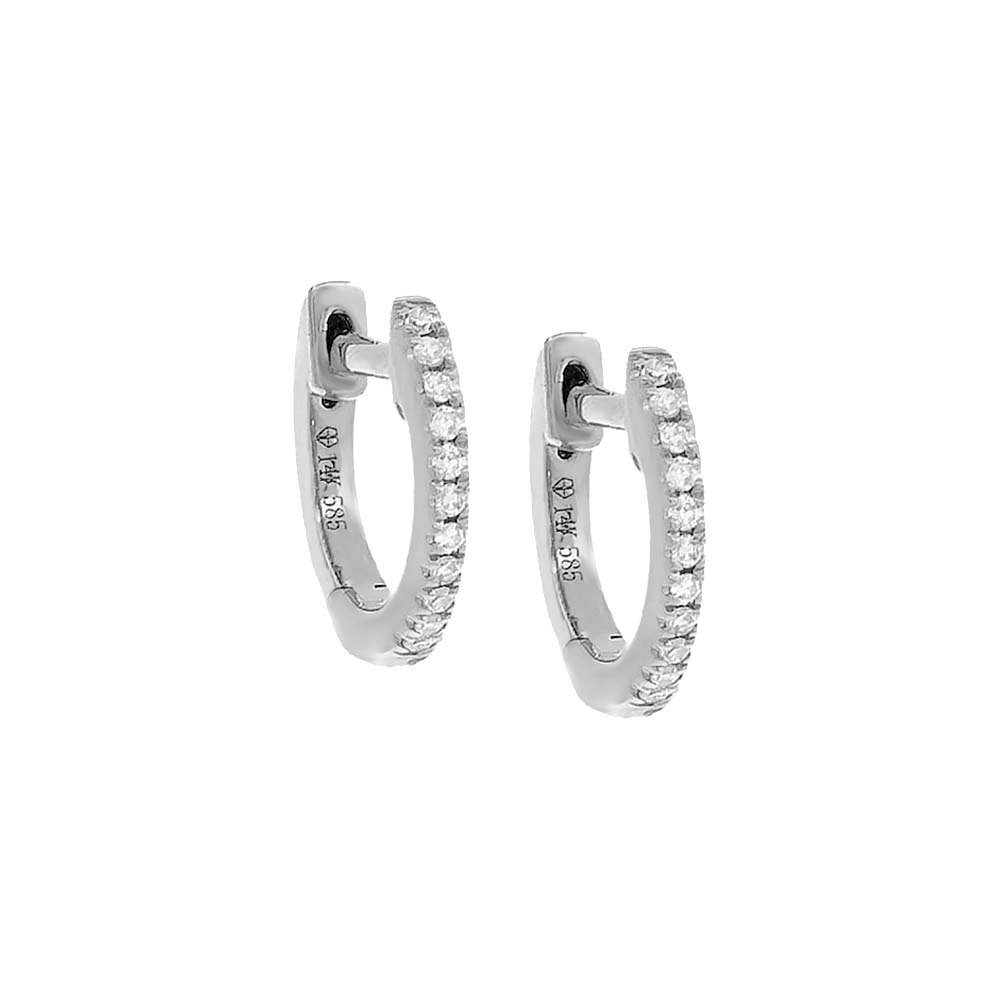 By Adina Eden -DIAMOND HUGGIE EARRING 14K - 14K GOLD