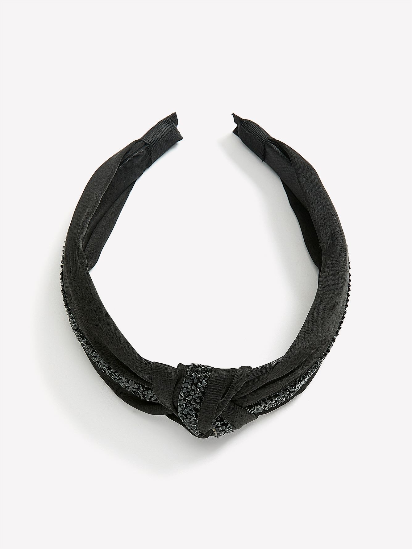 Black Knotted Headband with Glittery Detail