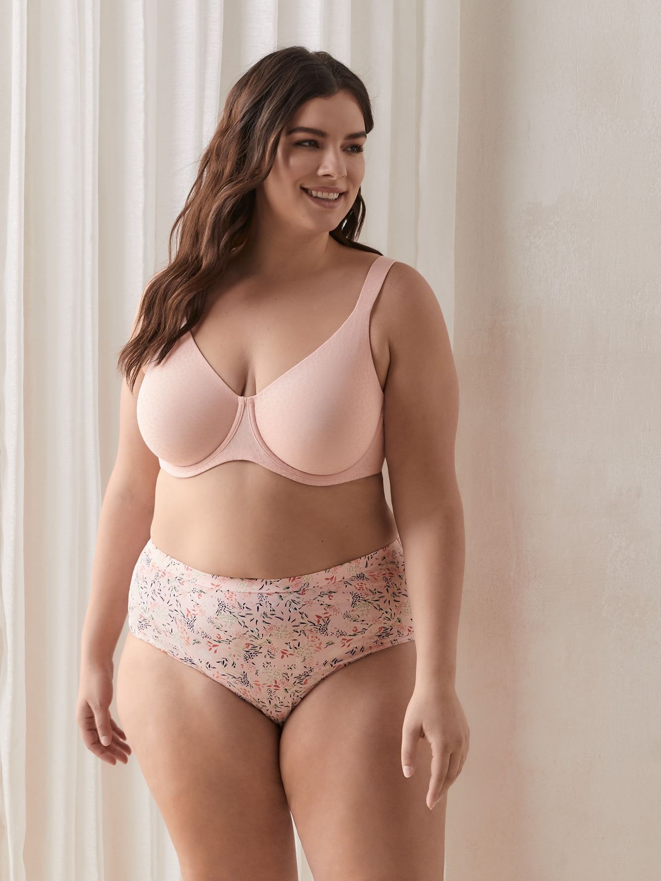 Unlined Underwire Bra With Jacquard Motif, G-H cups - tiVOGLIO