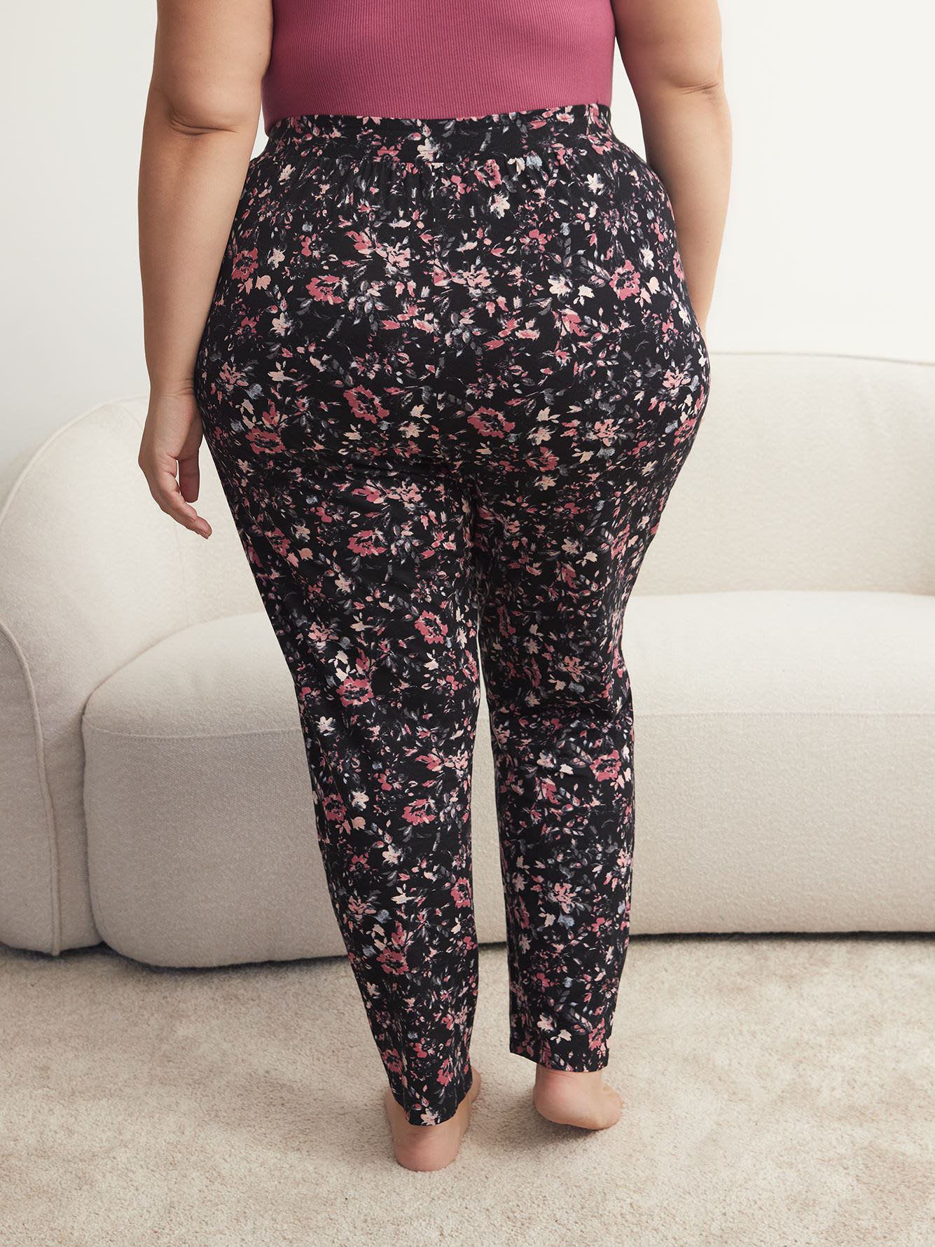 Cotton Jogger Pyjama Pant with Flower Print - ti Voglio