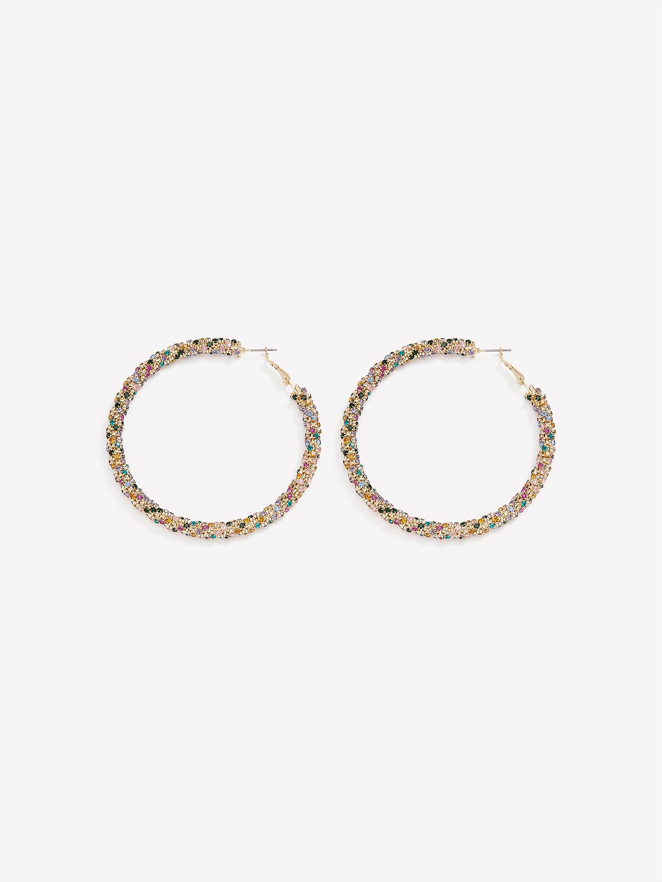 Large Golden Twisted Hoop Earrings