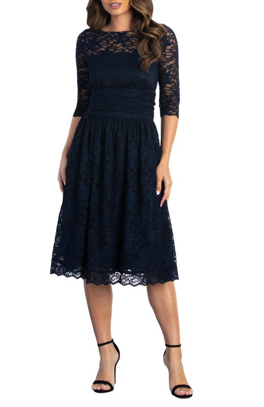 Kiyonna Luna Lace Cocktail Midi Dress