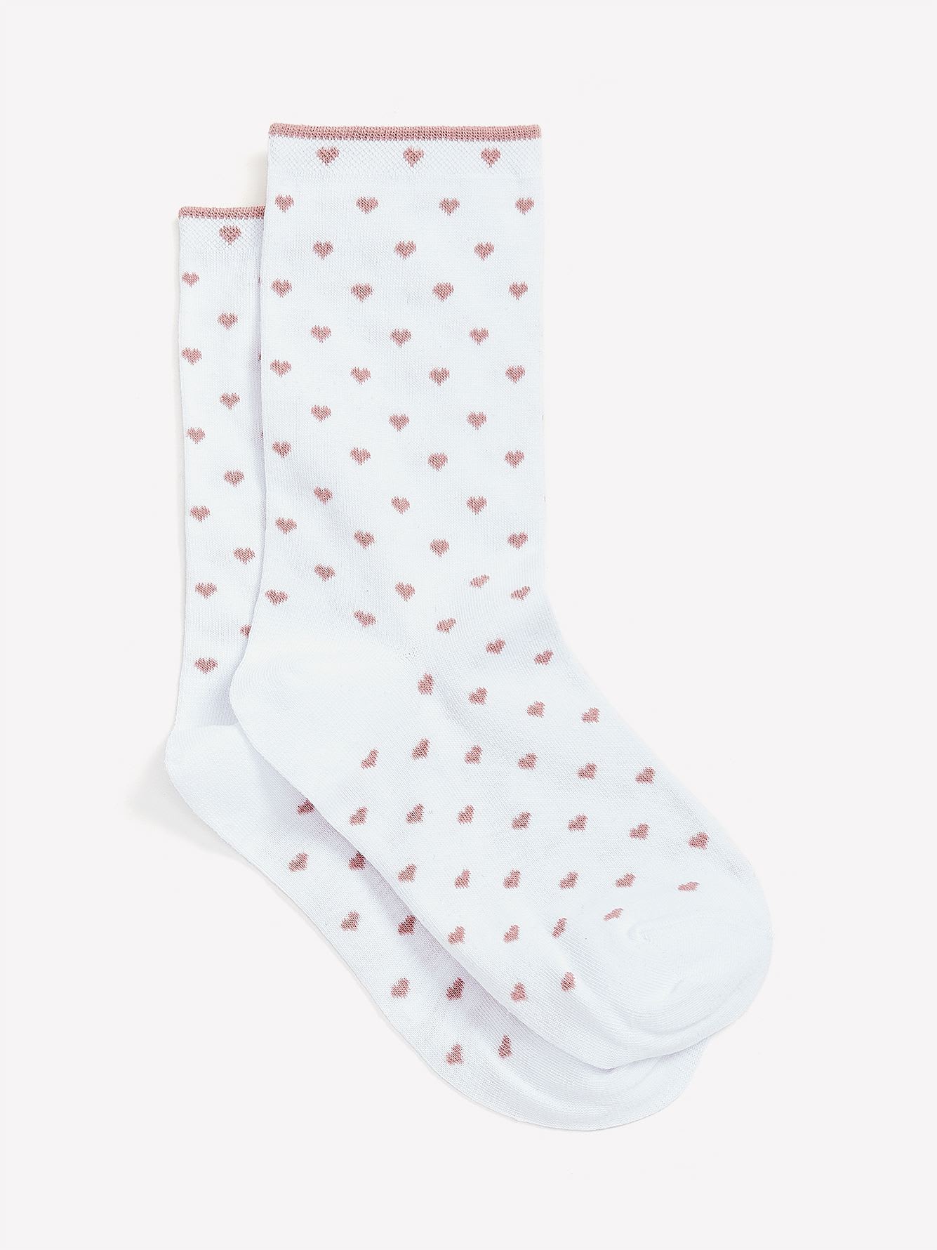Small Crew Socks with Heart Print