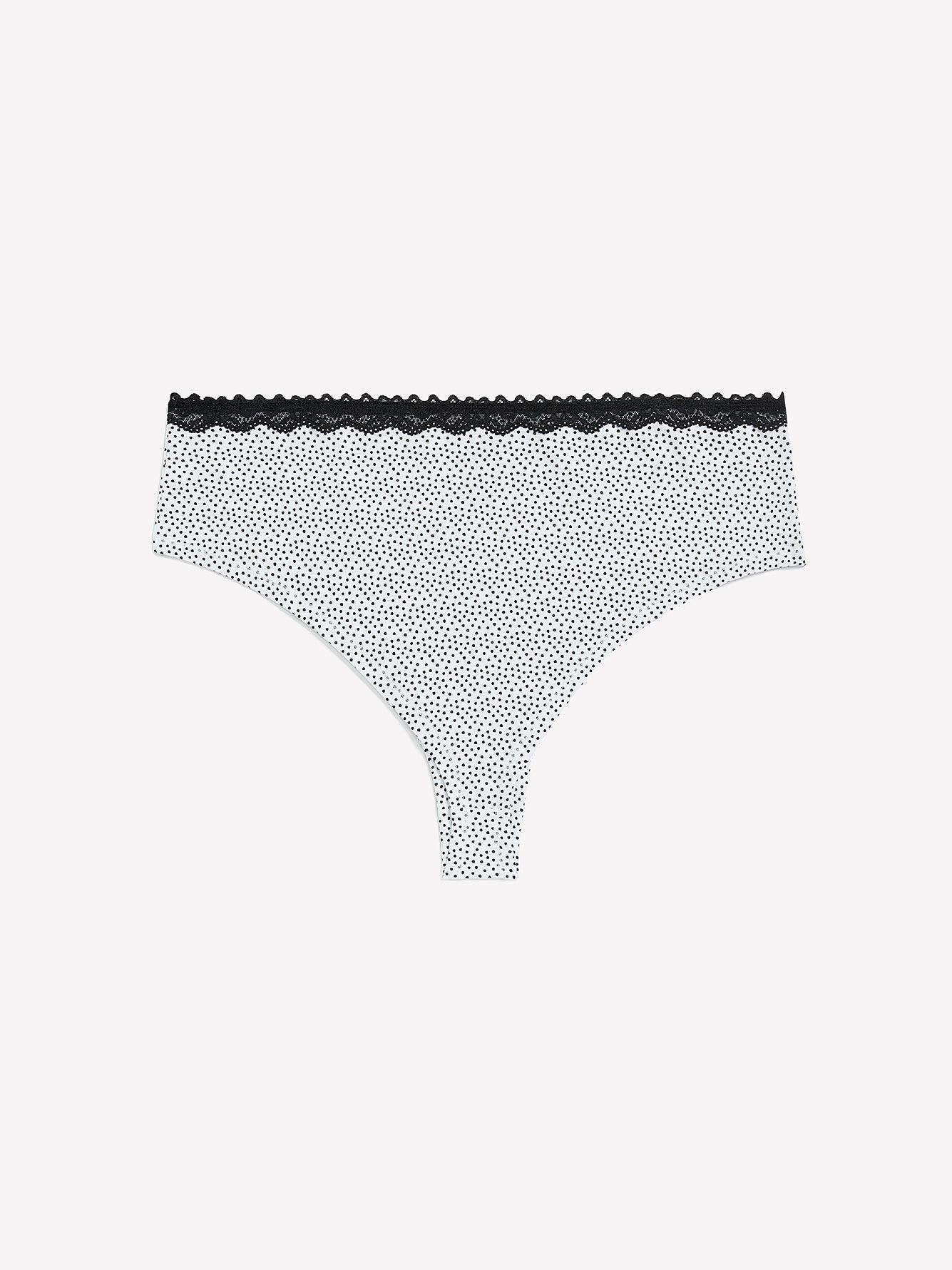 Cheeky Brief with Polka-Dot Print, Lace Waistband and Bow - ti Voglio