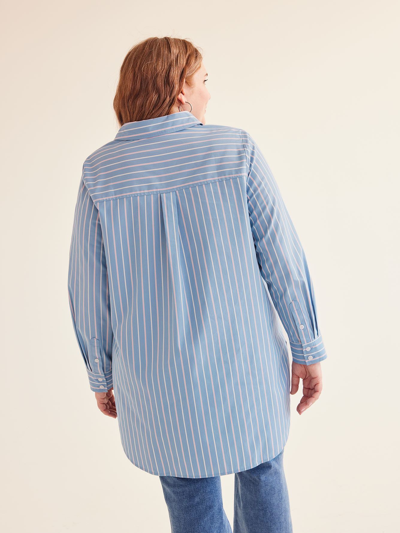 Pinstripe Buttoned Down Tunic Shirt
