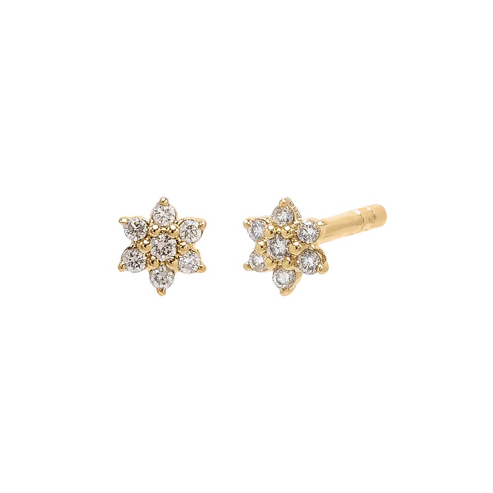 By Adina Eden -DIAMOND MINI FLOWER STUD EARRING 14K - 14K GOLD