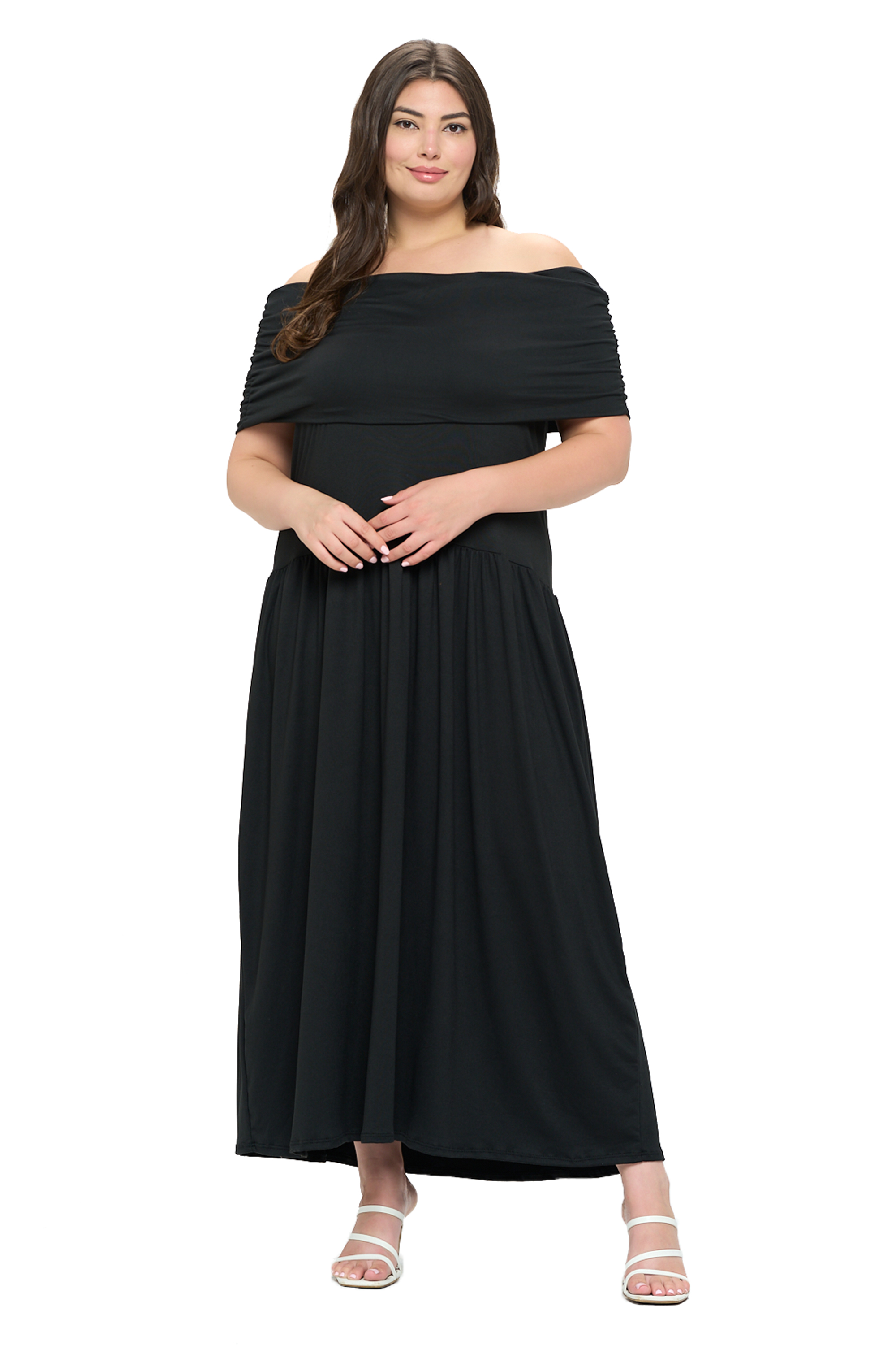 Hayek Off Shoulder Maxi Dress - L I V D