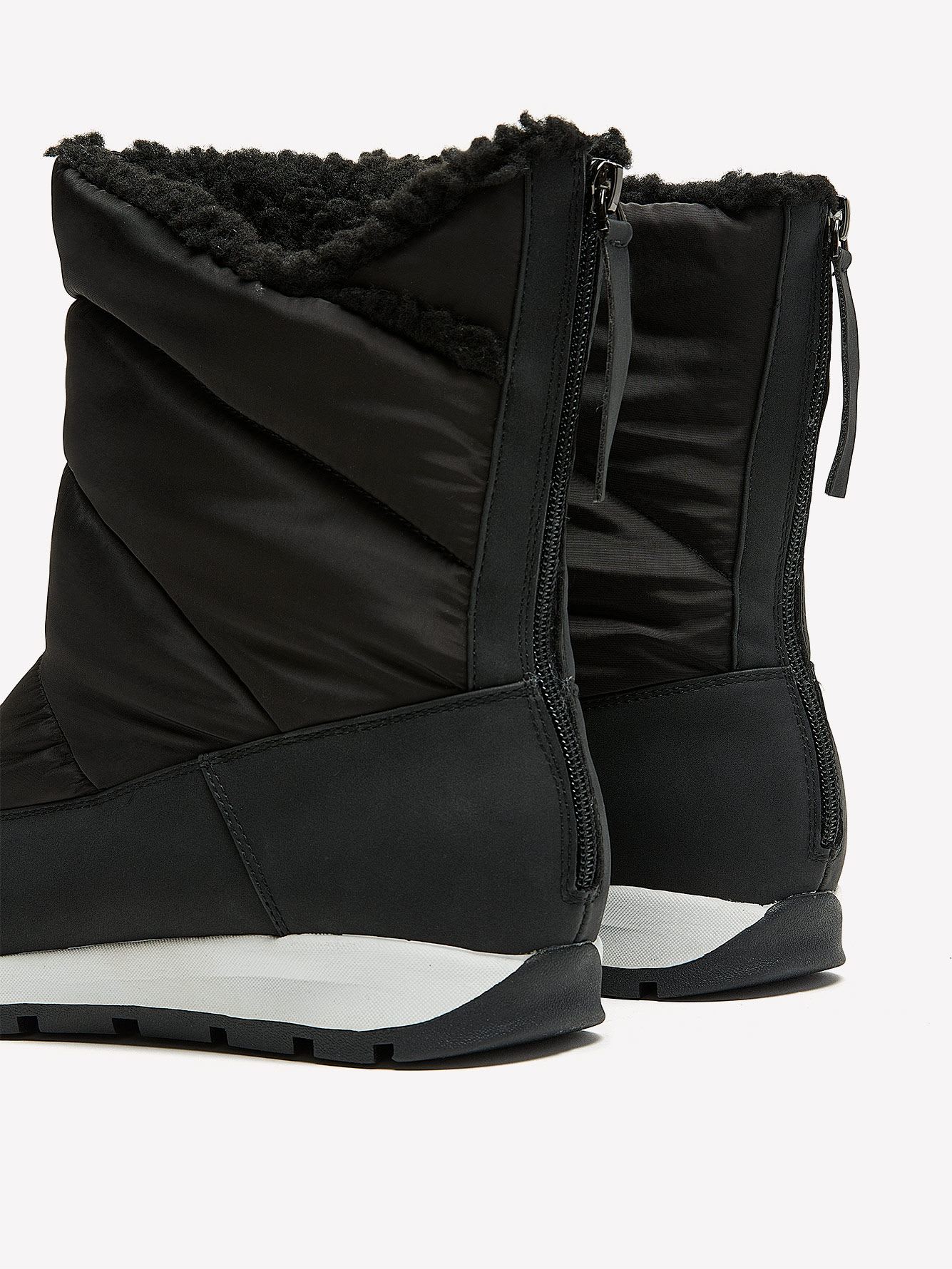 Extra Wide Width, Winter Puffer Booties with Back Zipper