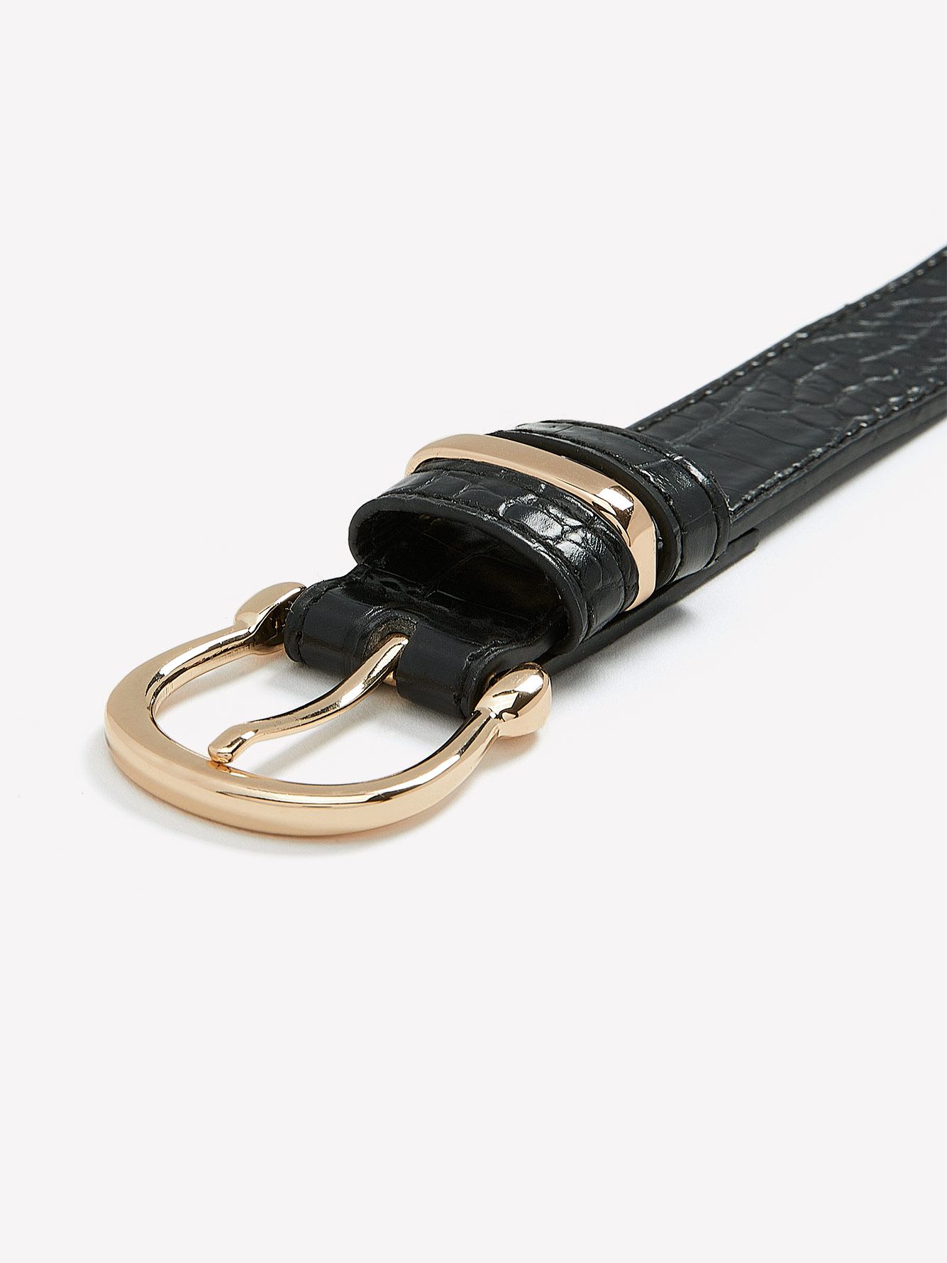 Slim Croco-Textured Belt