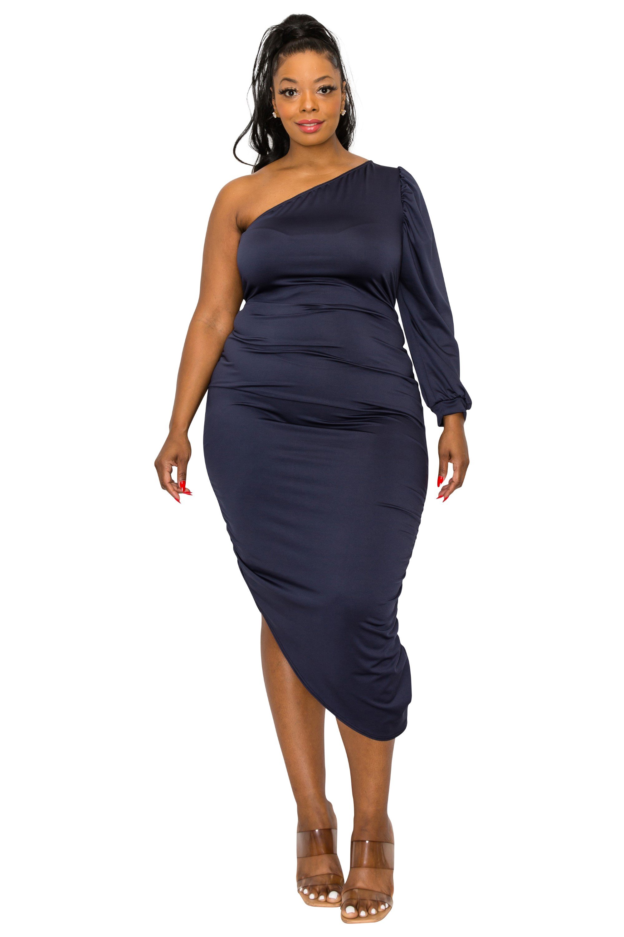 Gaia Asymmetrical Bodycon Dress - L I V D