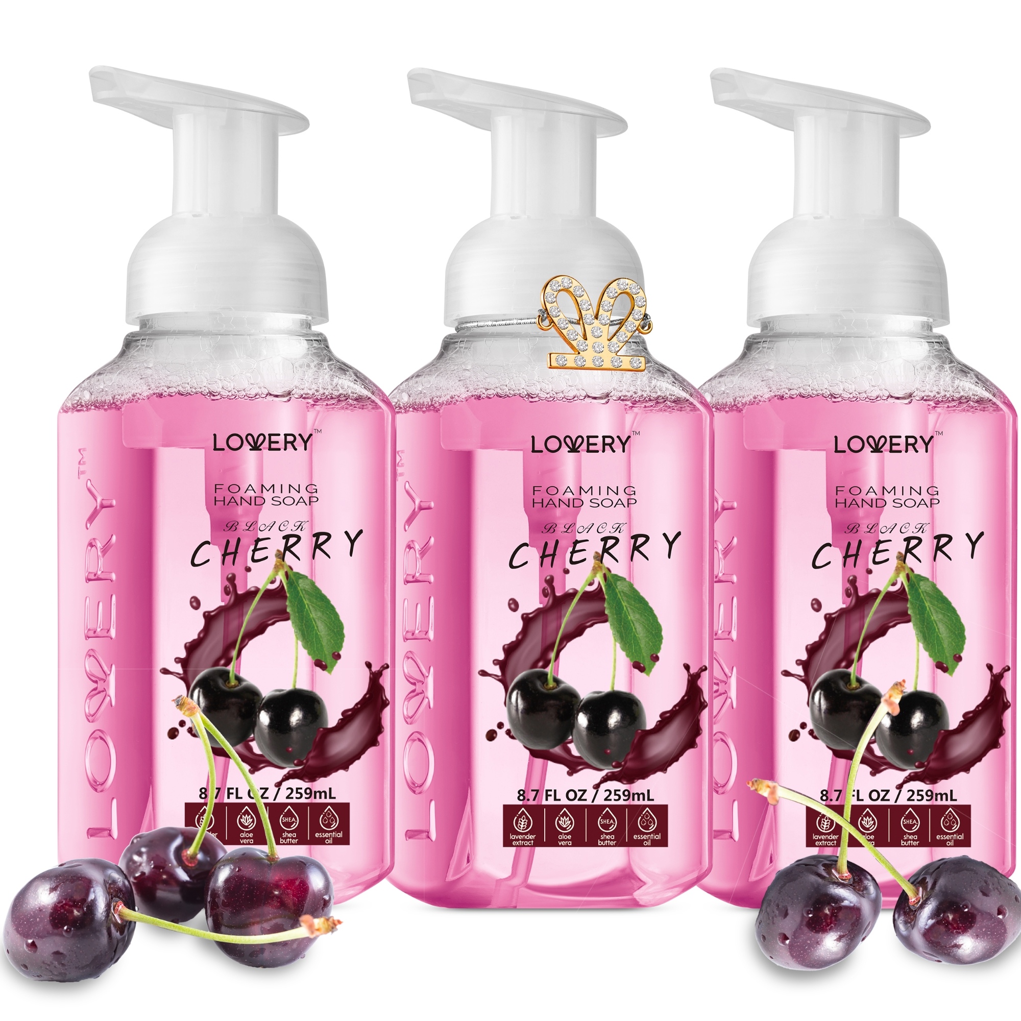 Lovery Foaming Hand Soap - Pack Of 3 - Moisturizing Hand Soap- Black Cherry