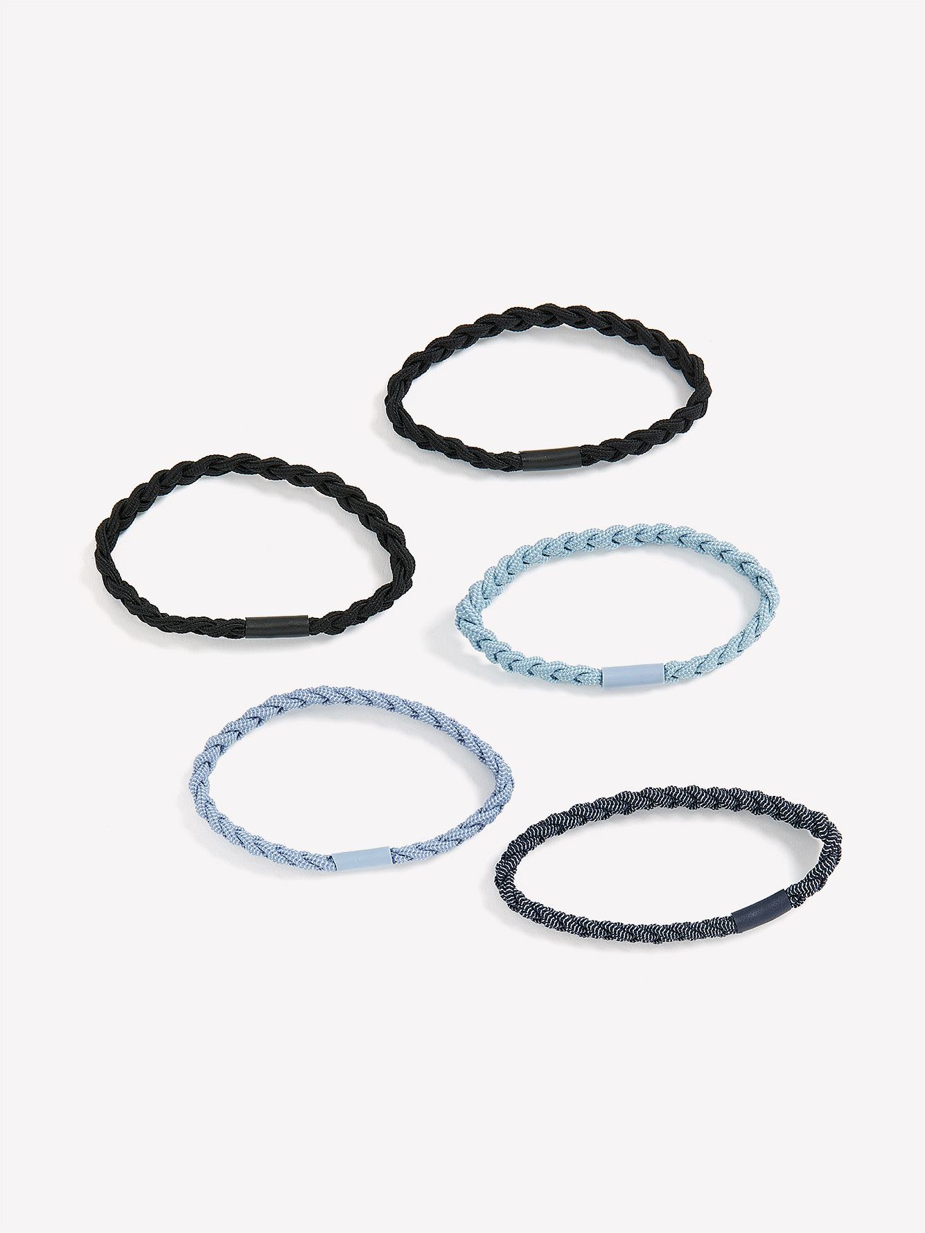 Denim Hair Elastics, Set of 5 - Addition Elle