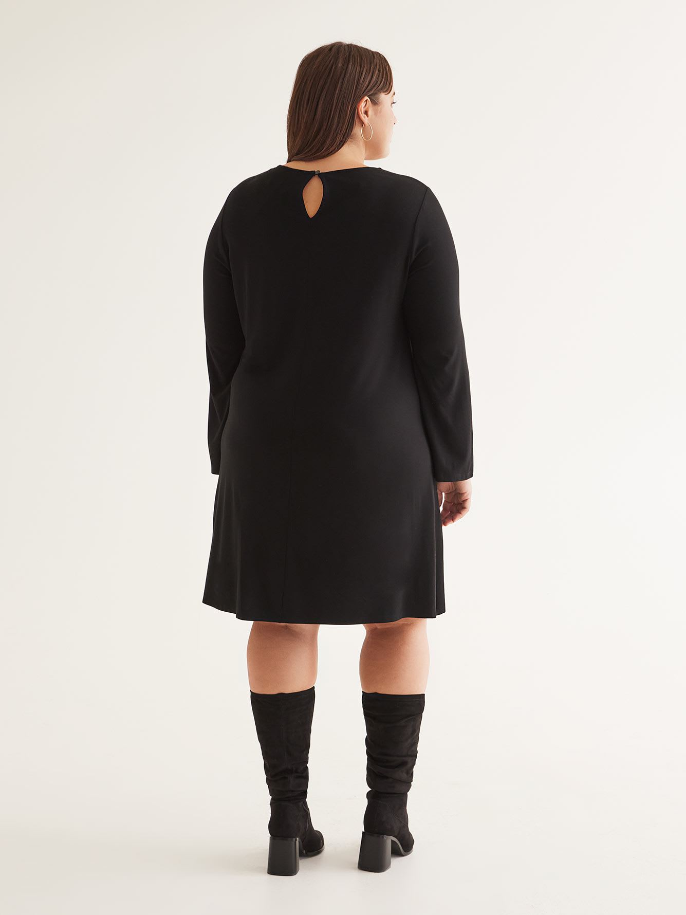 Responsible, Knit Dress with Long Bell Sleeves