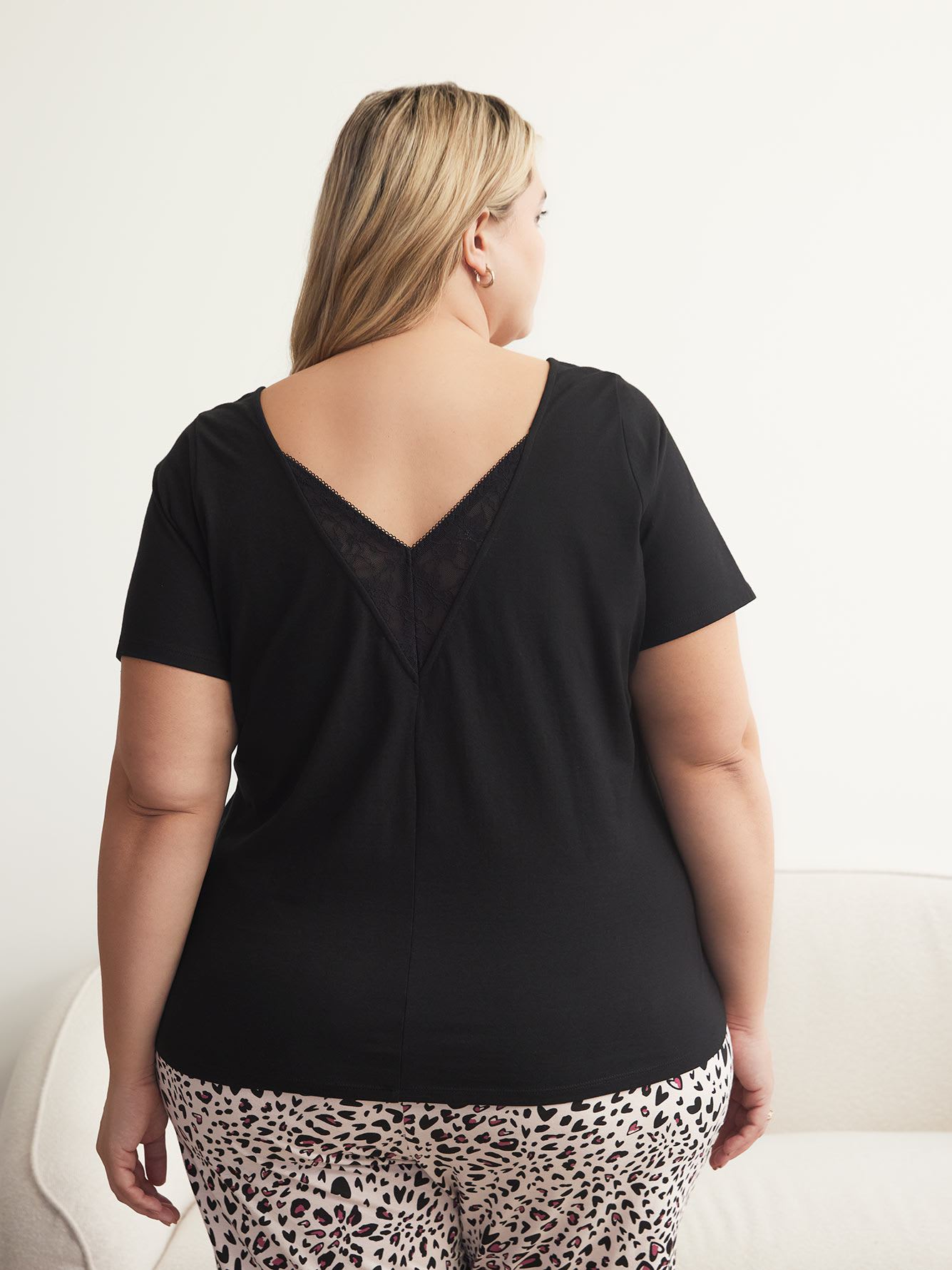 Pajama Top with Lace and Picot Edge - ti Voglio