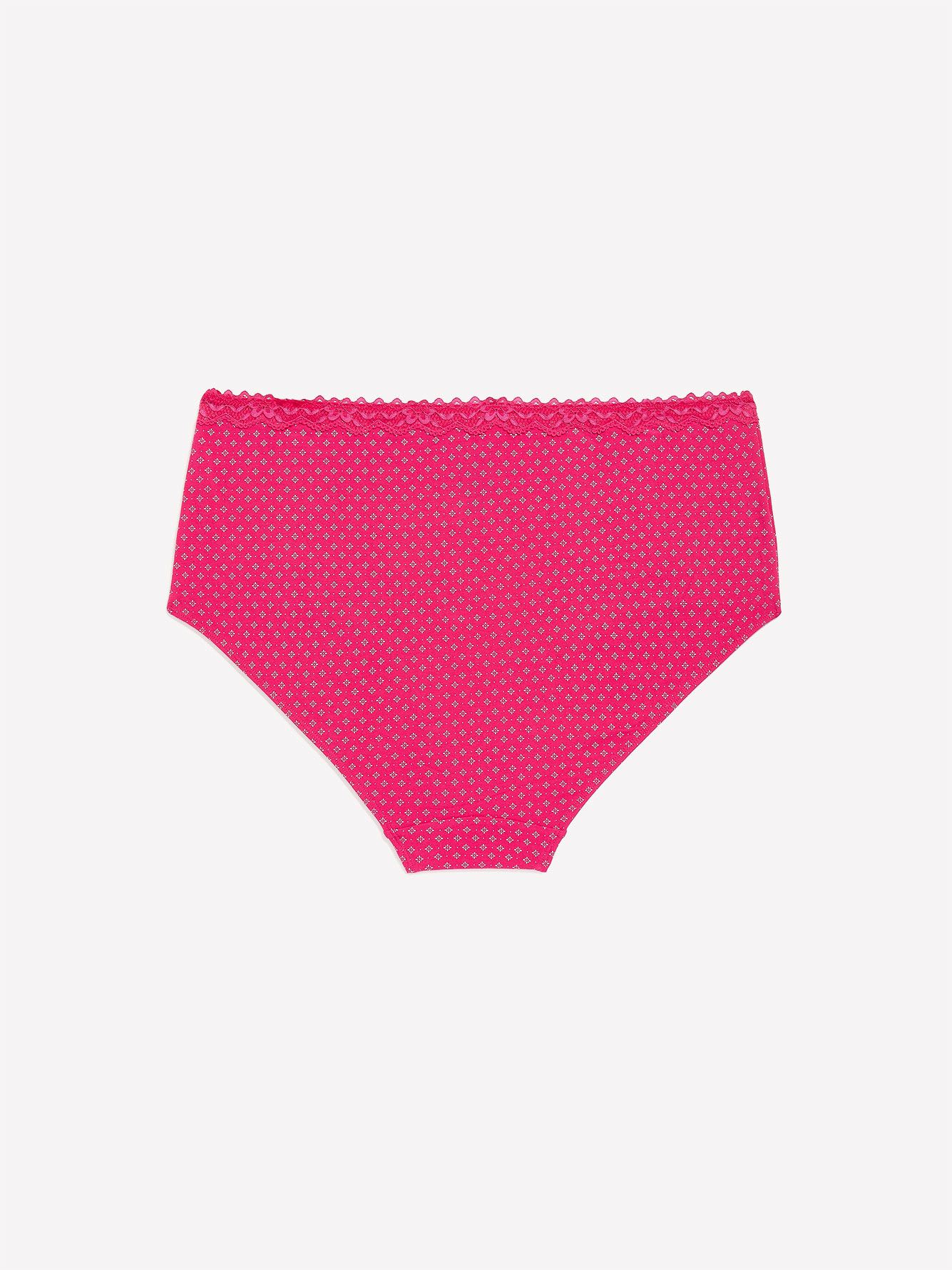Printed Cotton Brief with Lace Waistband - ti Voglio
