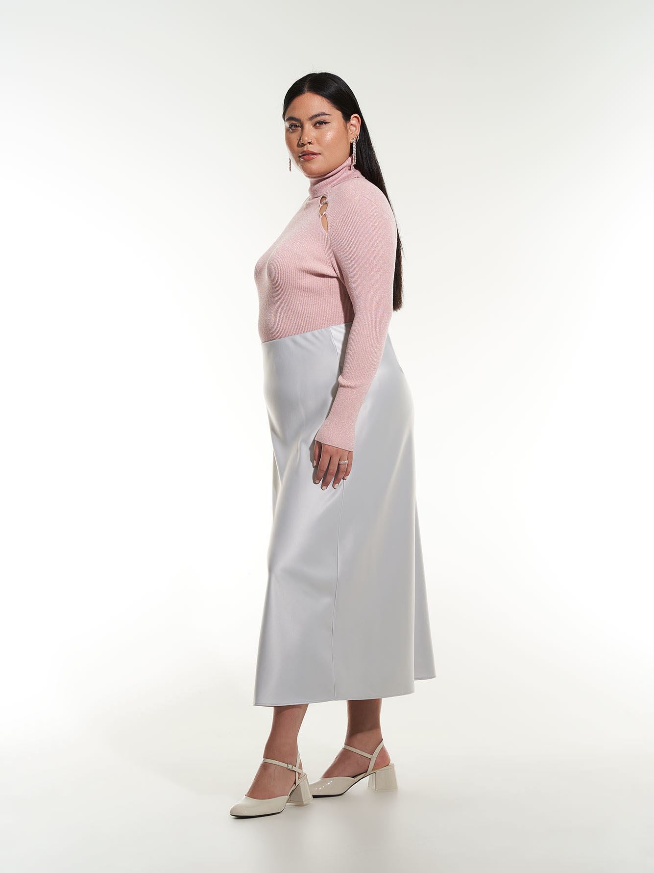 Satin Column Maxi Skirt - Addition Elle