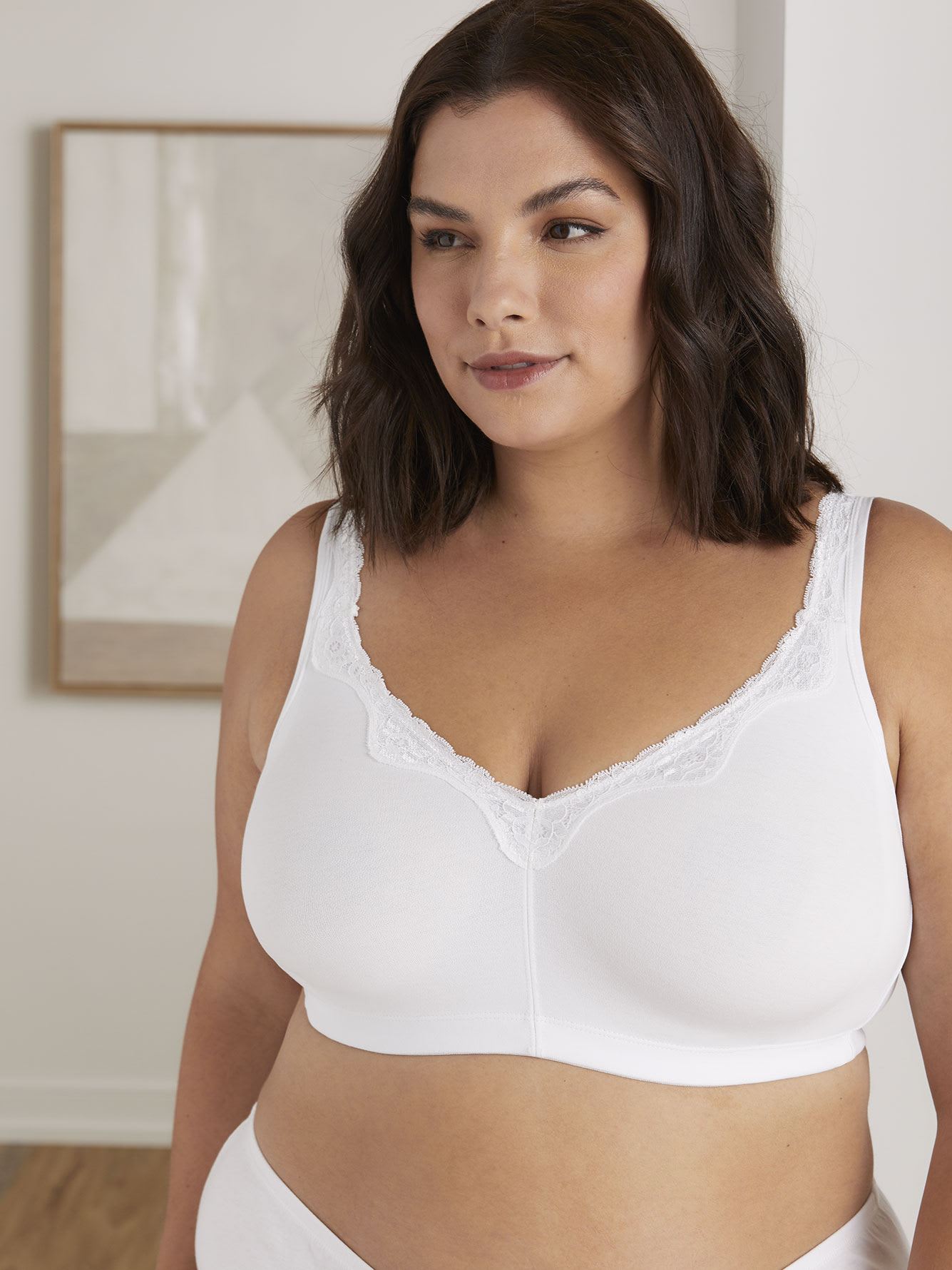 Cotton Wireless Basic Bra, 50/52 Sizes - tiVOGLIO