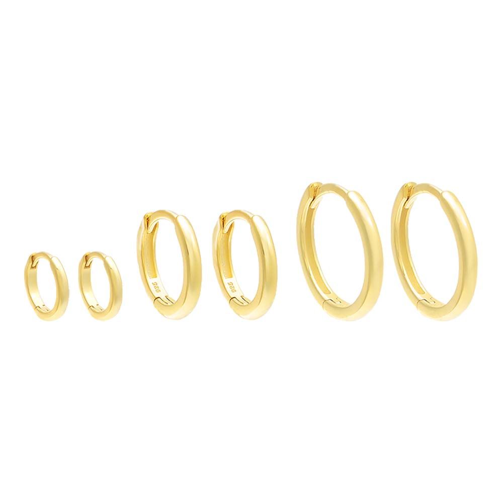 By Adina Eden -SOLID HUGGIE EARRING COMBO SET - GOLD