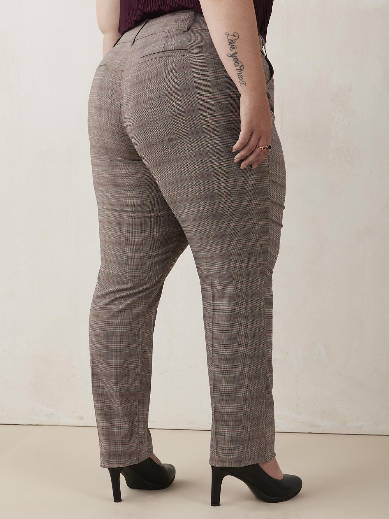 Petite, Plaid Savvy Straight-Leg Pant