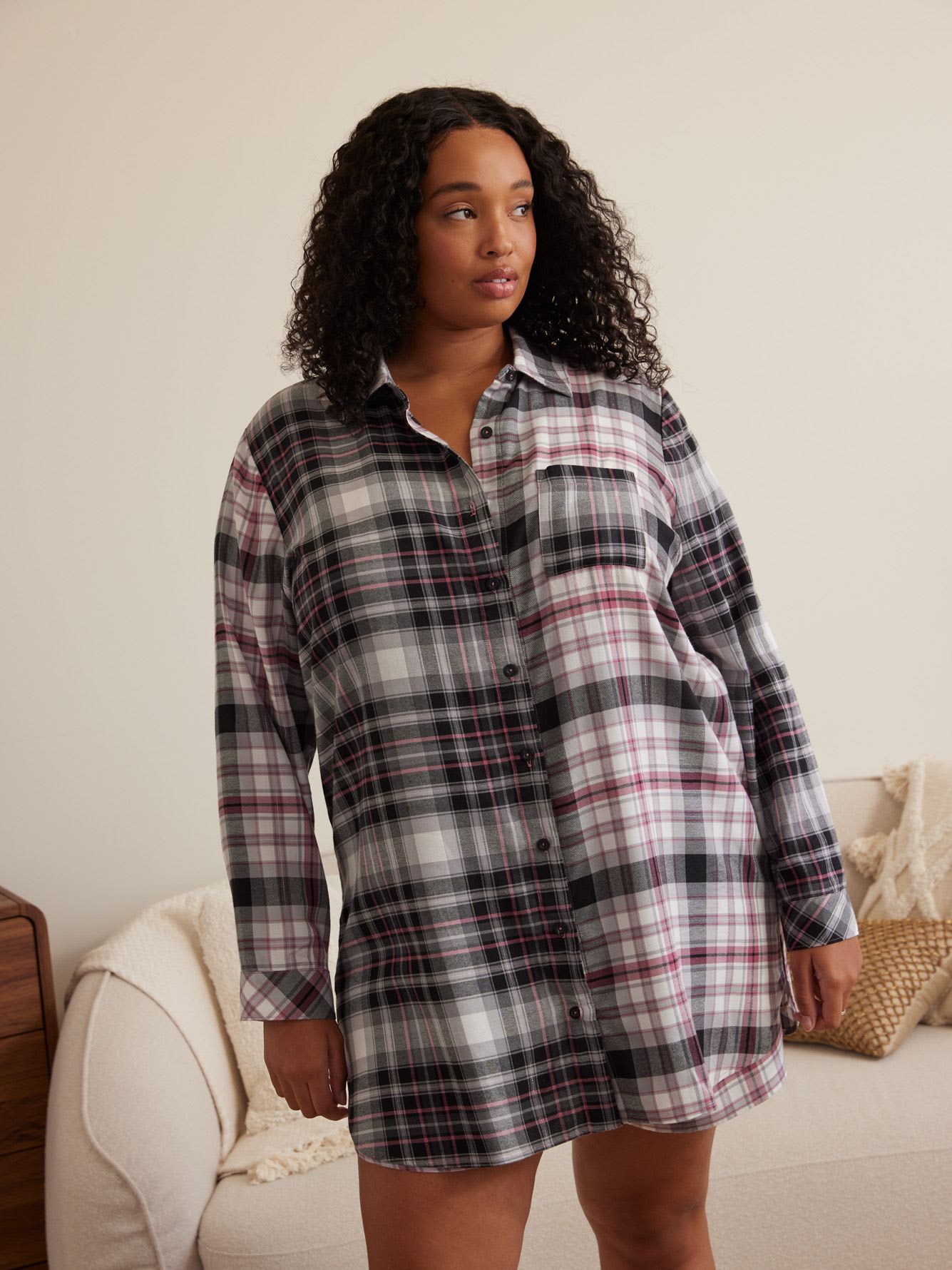 Long Plaid Pyjama Shirt - ti Voglio