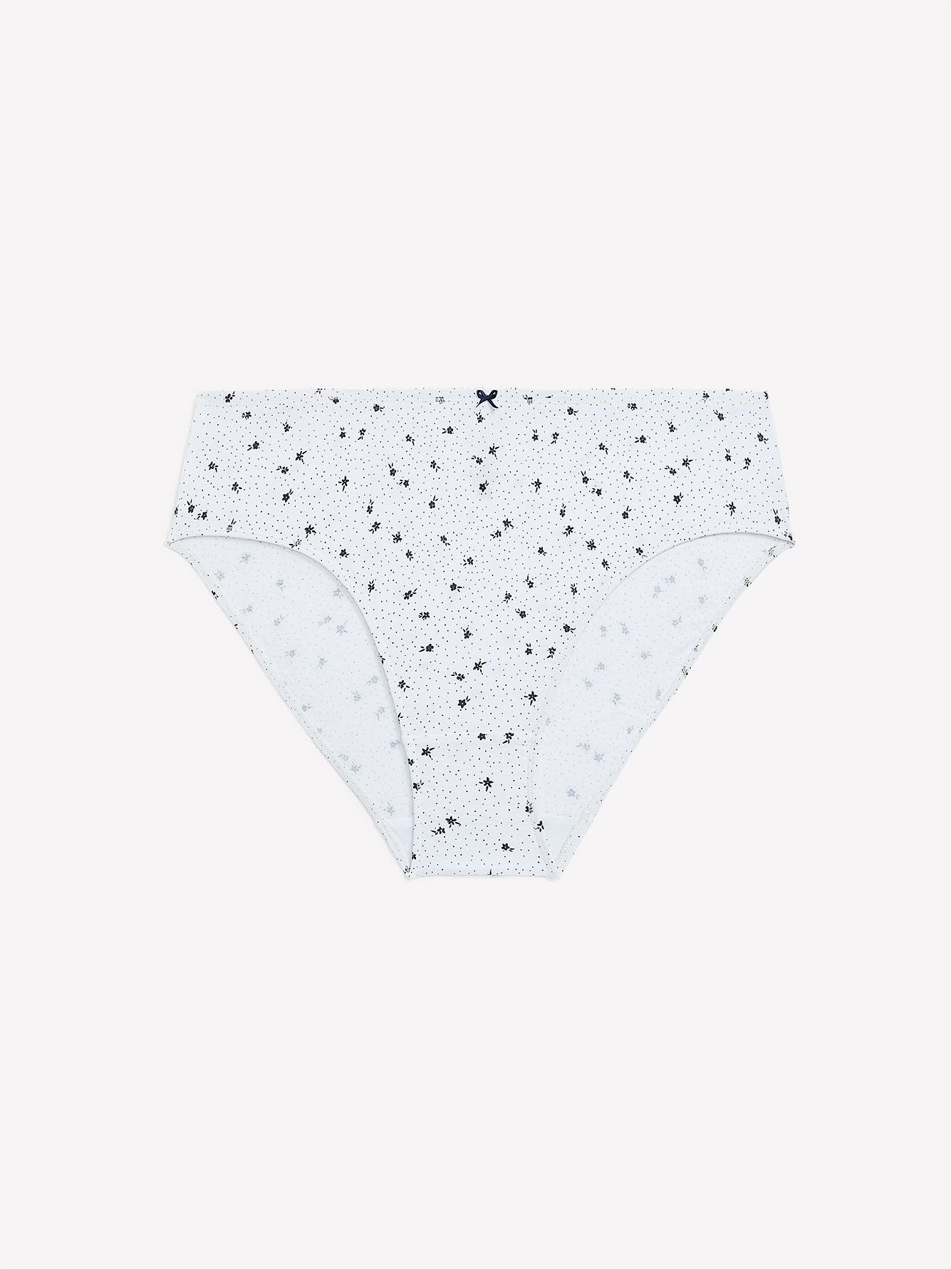 High-Cut Dotted Flower Cotton Brief - ti Voglio