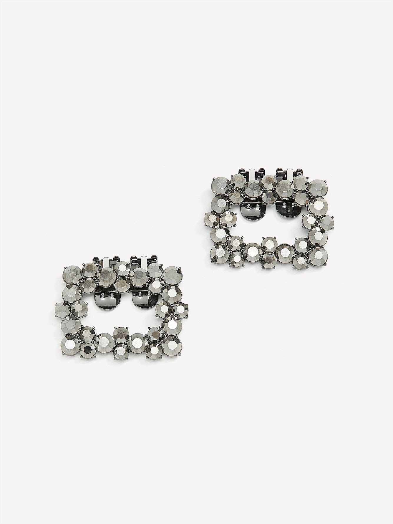 Square Rhinestone Shoe Clips, Set of 2