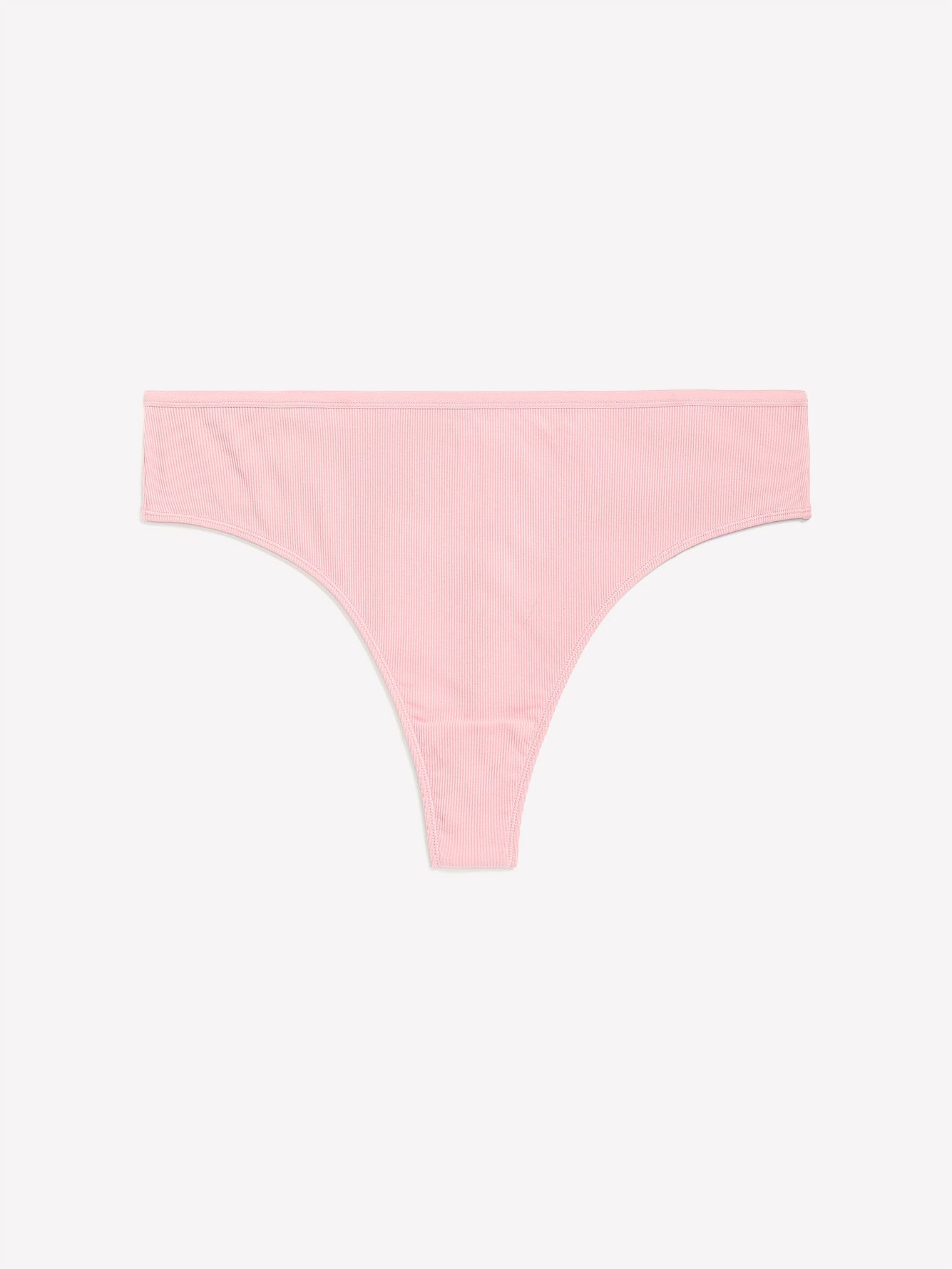 Rib Thong with Shiny Elastic at Waistband - ti Voglio