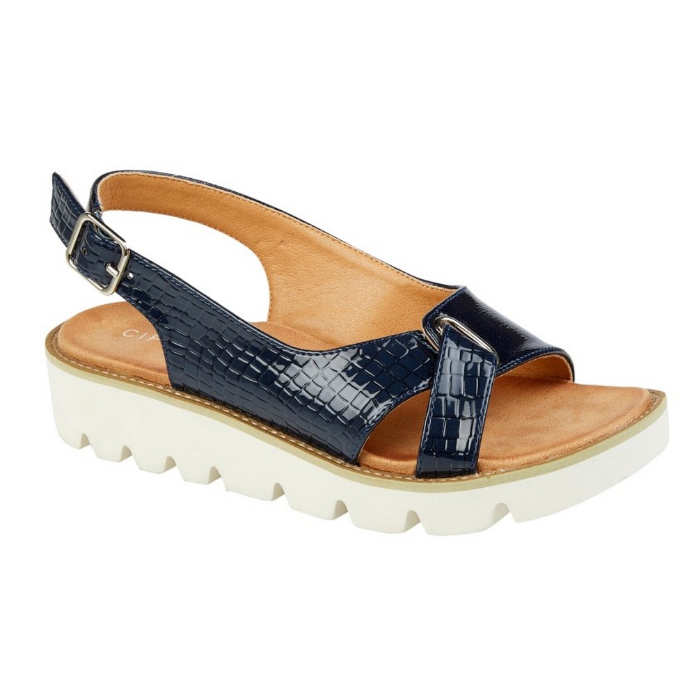 Cipriata - Womens/Ladies Adema Reptile Print Wedge Sandals