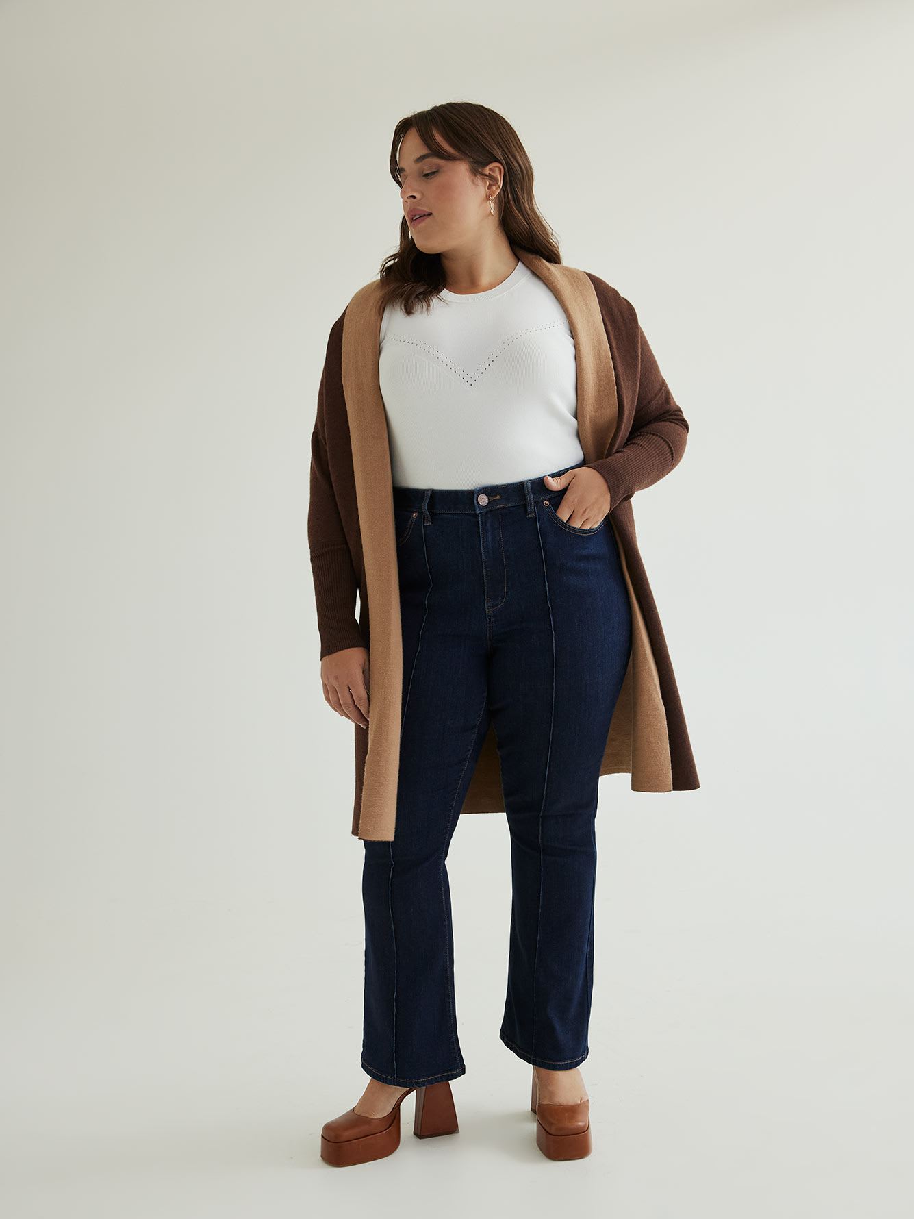 Responsible, Curvy-Fit Flare-Leg Jeans, Dark Wash - d/C JEANS
