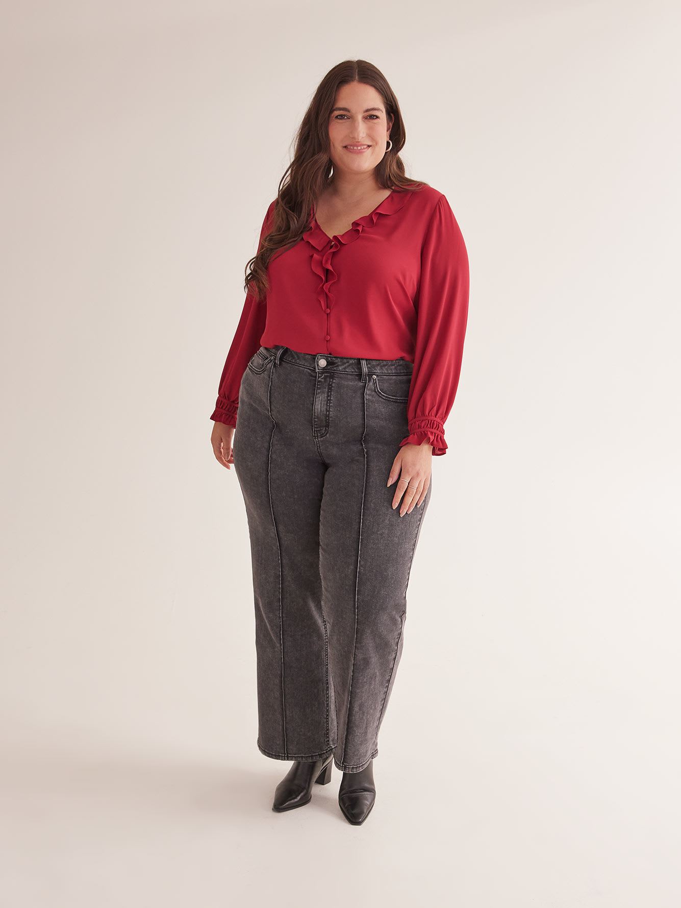 Responsible, Curvy-Fit High-Rise Wide-Leg Jeans, Grey Wash - d/C Jeans