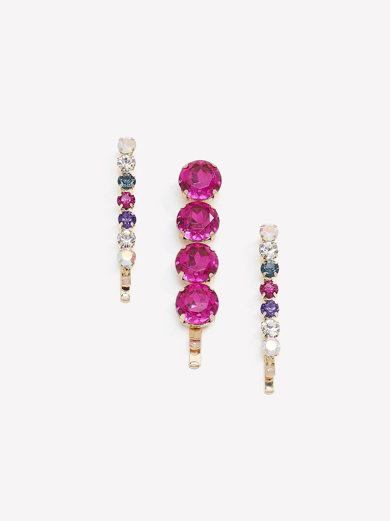 Assorted Stone Hair Pins, Set of 3