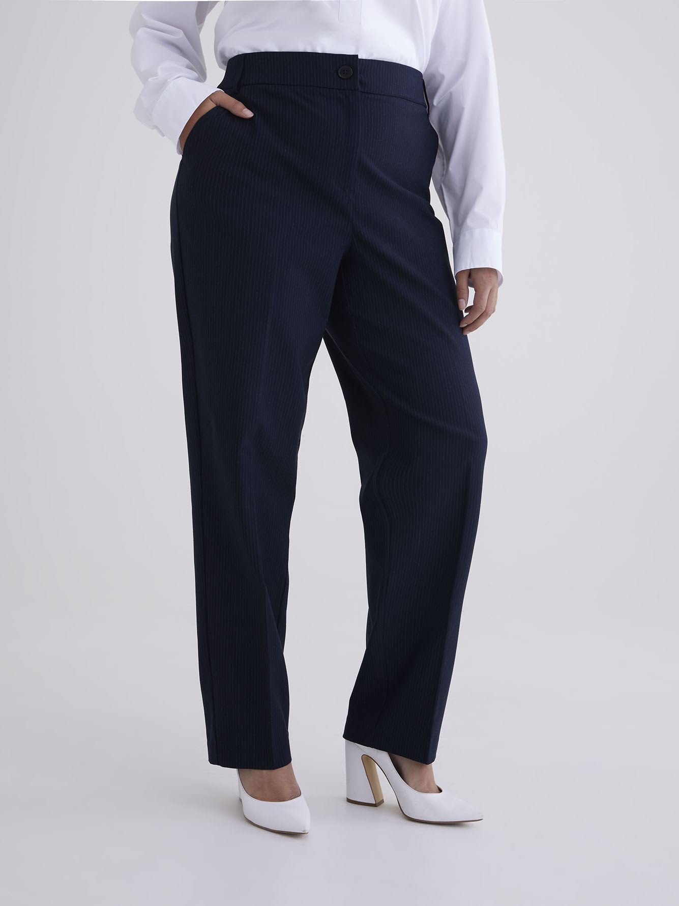 Curvy-Fit High-Rise Straight-Leg Pant