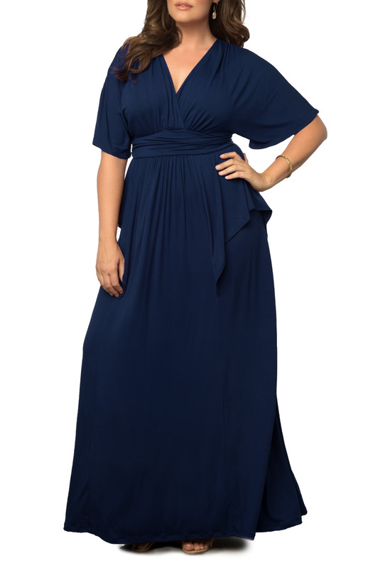 Kiyonna Plus Size Indie Flair Short Sleeve Maxi Dress (Plus Size)