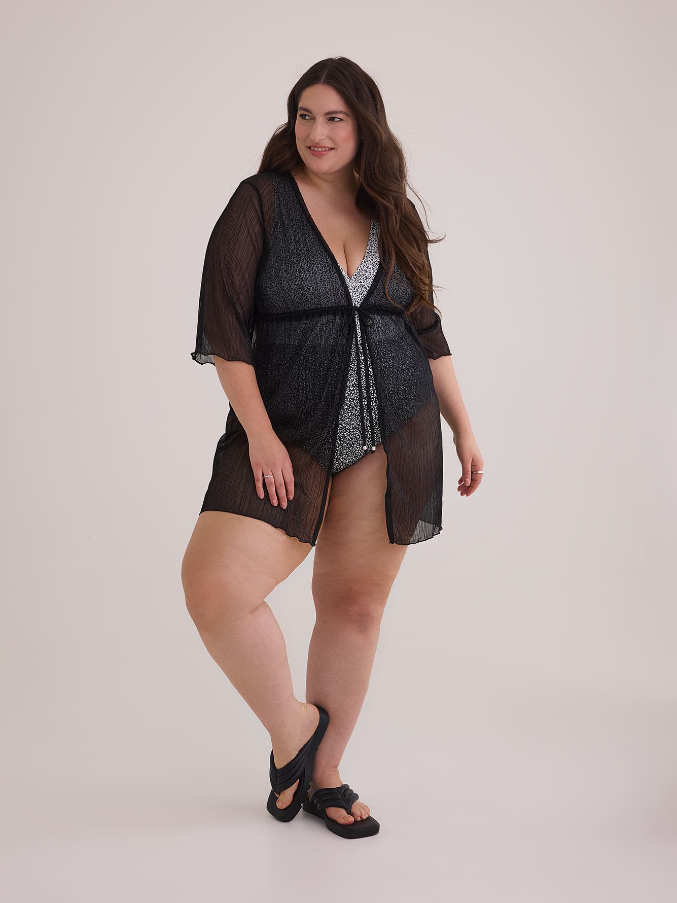 Shimmer Lux See-Through Swim Cover-Up - Cover Me