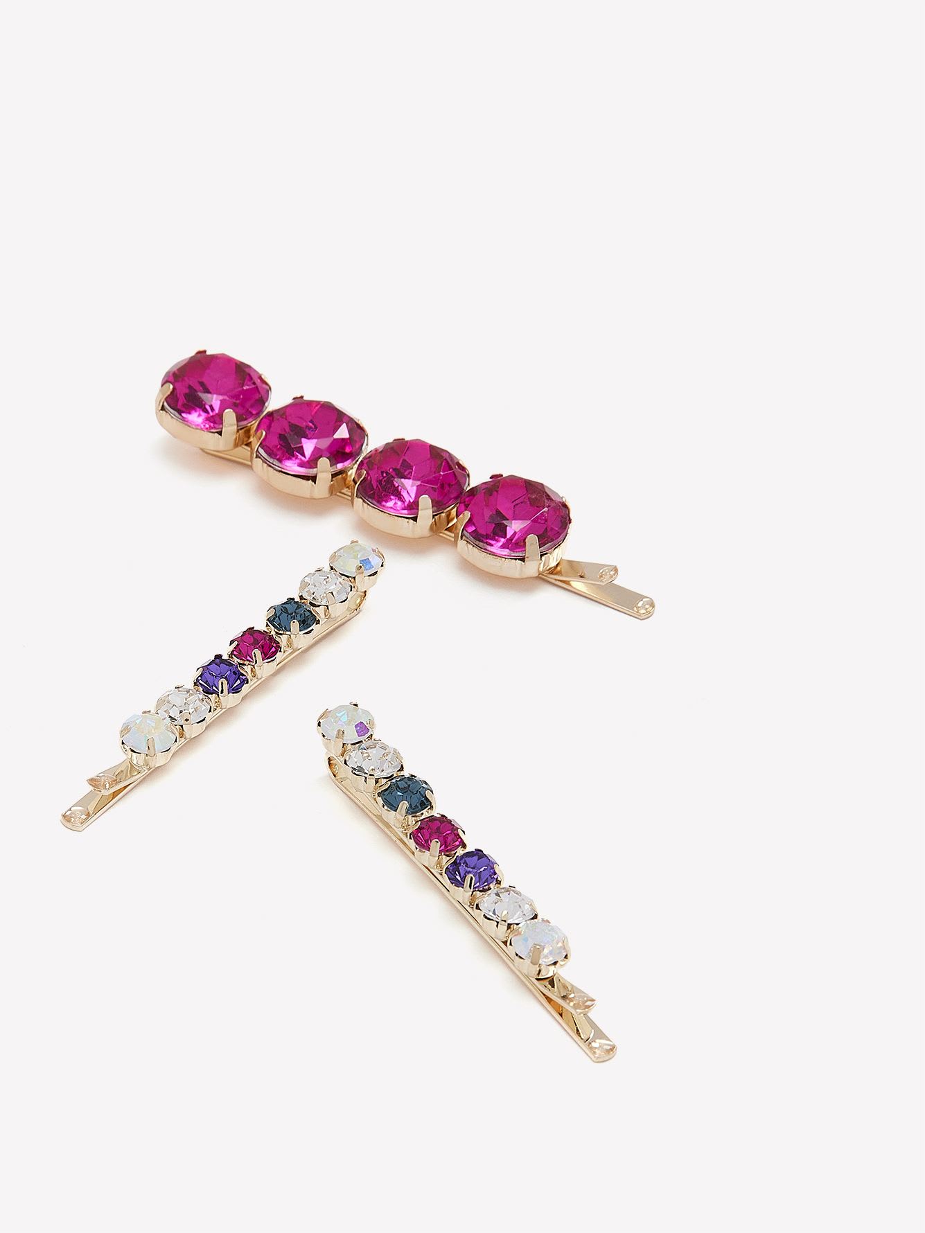 Assorted Stone Hair Pins, Set of 3