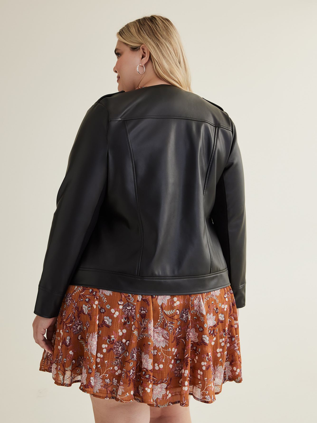 Faux-Leather Moto Jacket