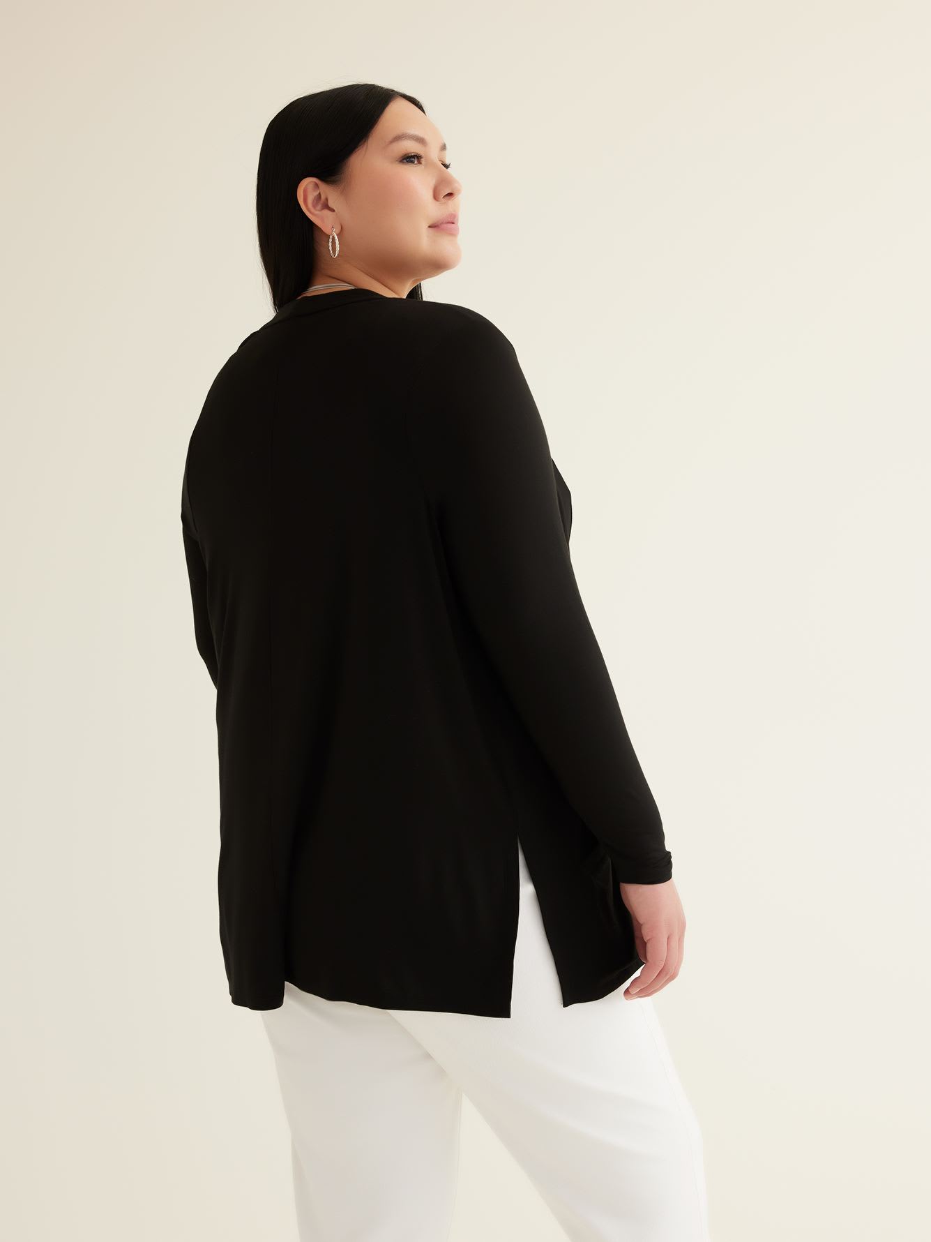 Responsible, Black Long-Sleeve Knit Cardigan - PENN. Essentials