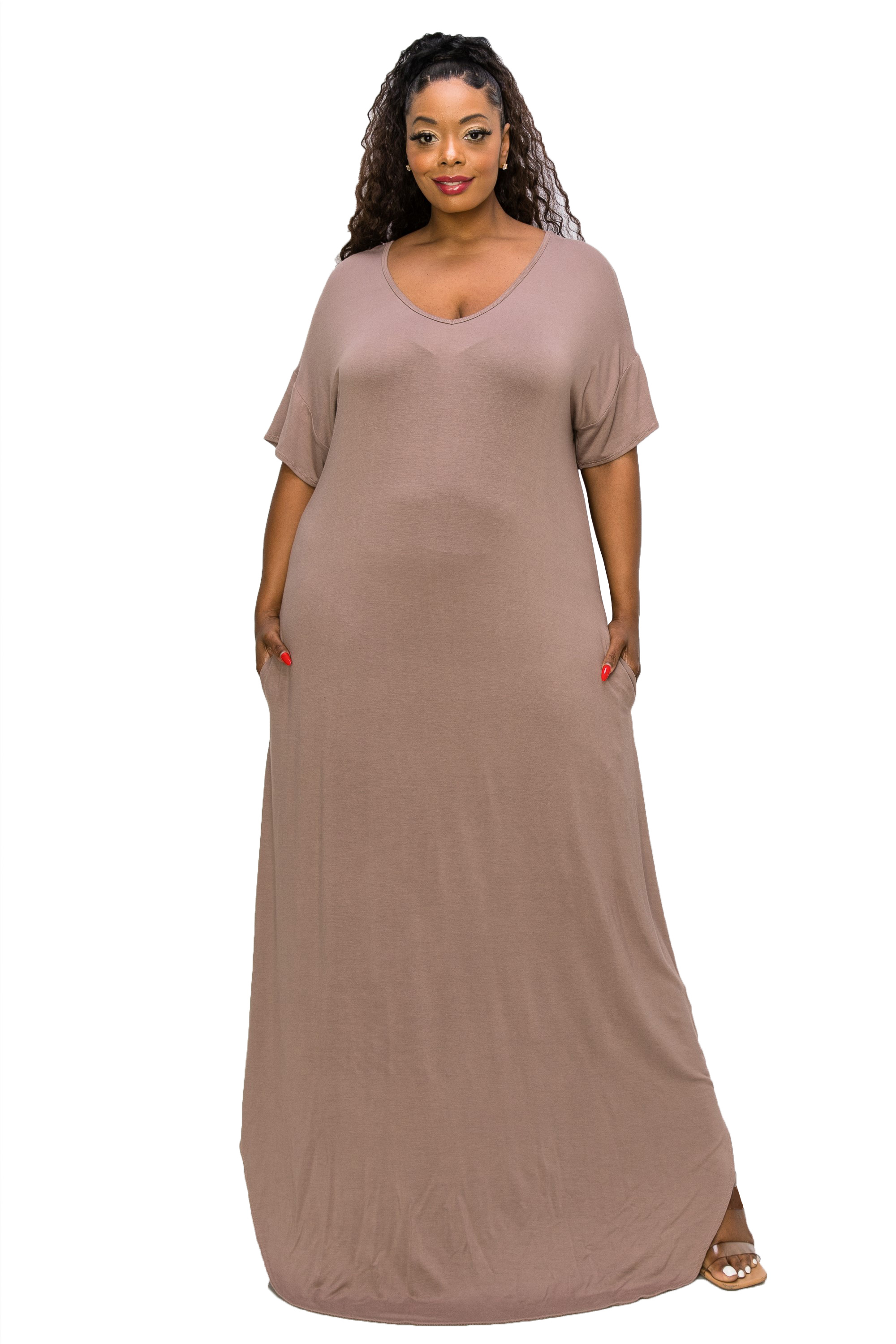 Short Sleeve Maxi Dress - L I V D