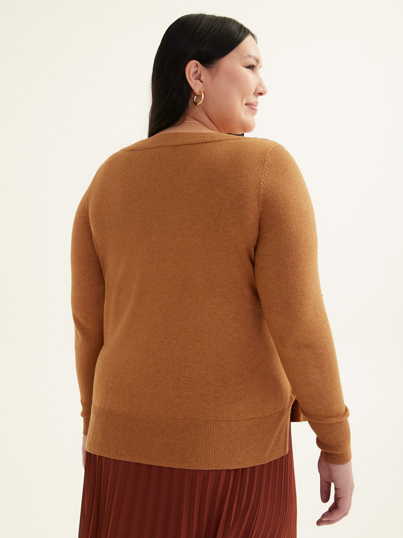 Fine Gauge Cotton Blend Sweater