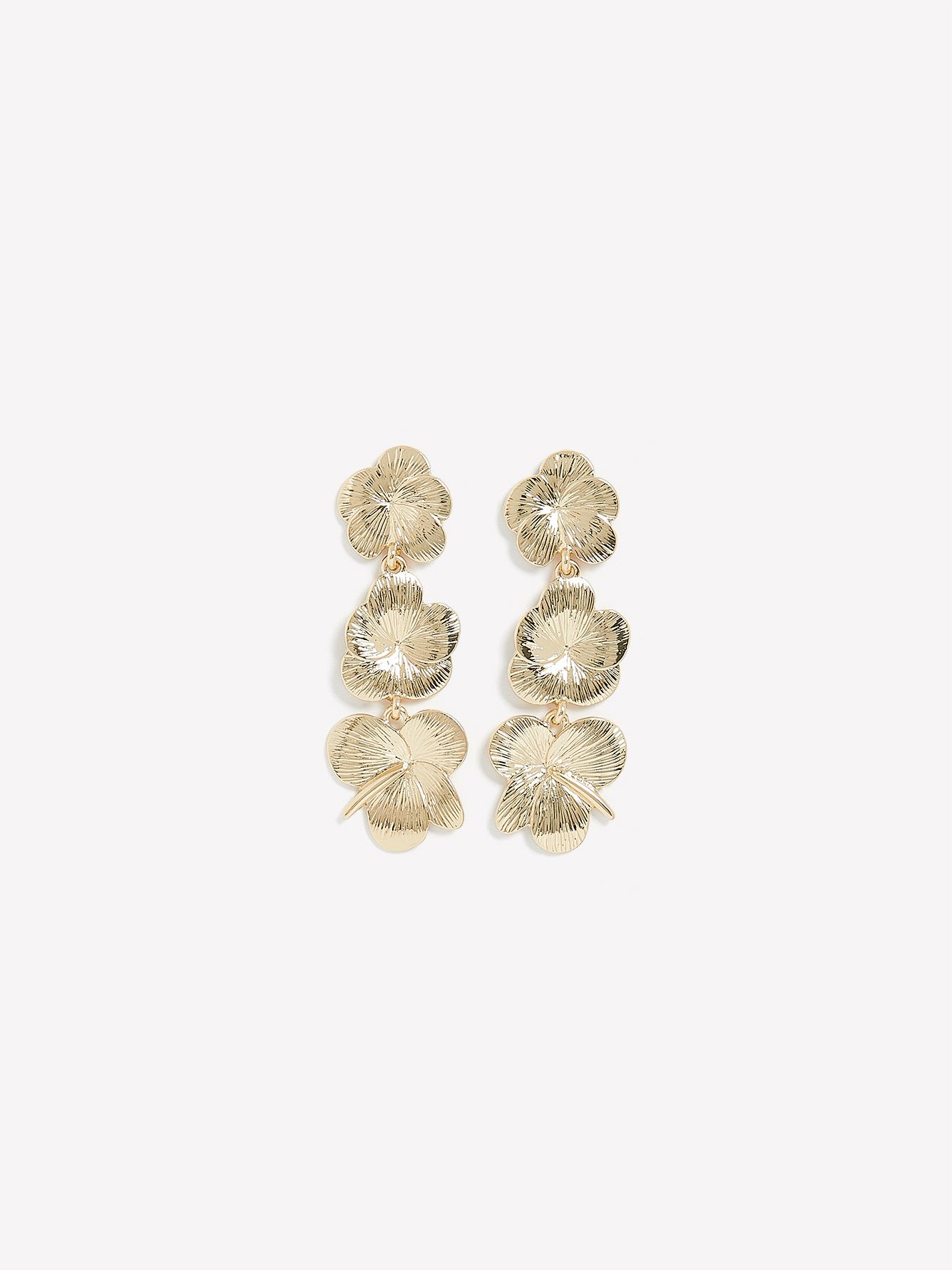 Hammered Flower Pendant Earrings