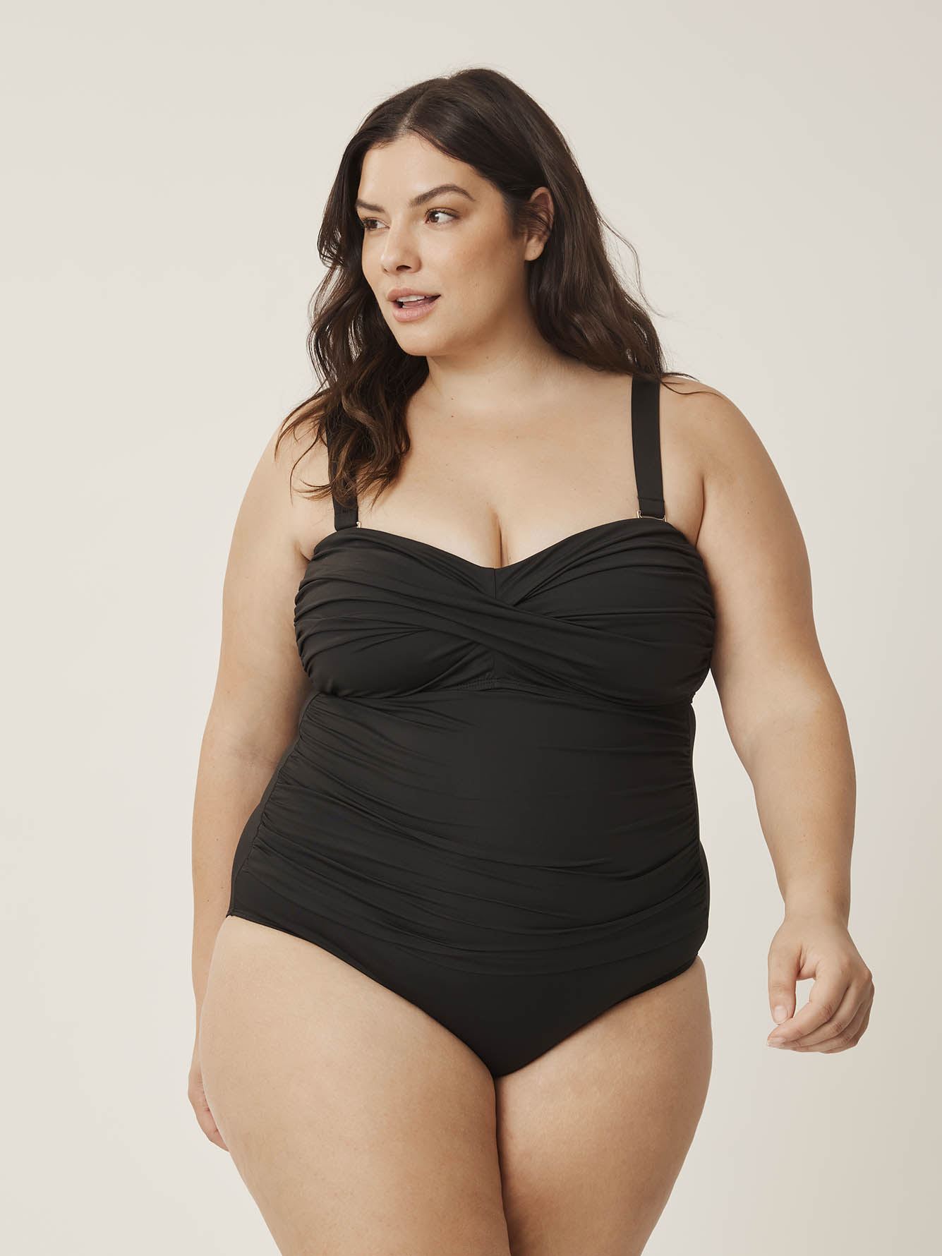 Black Twisted Front One-Piece Swimsuit - Anne Cole