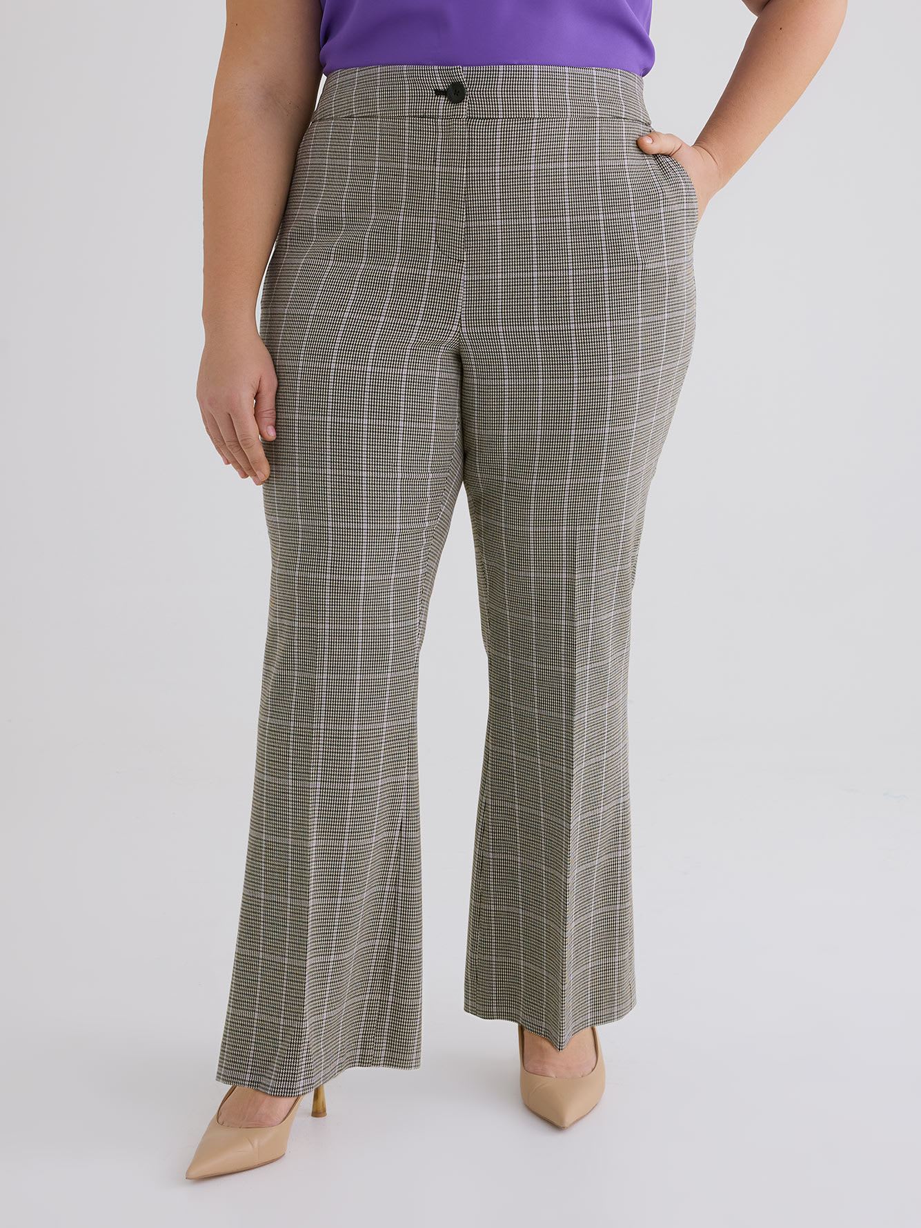 Plaid Flare Leg Pant