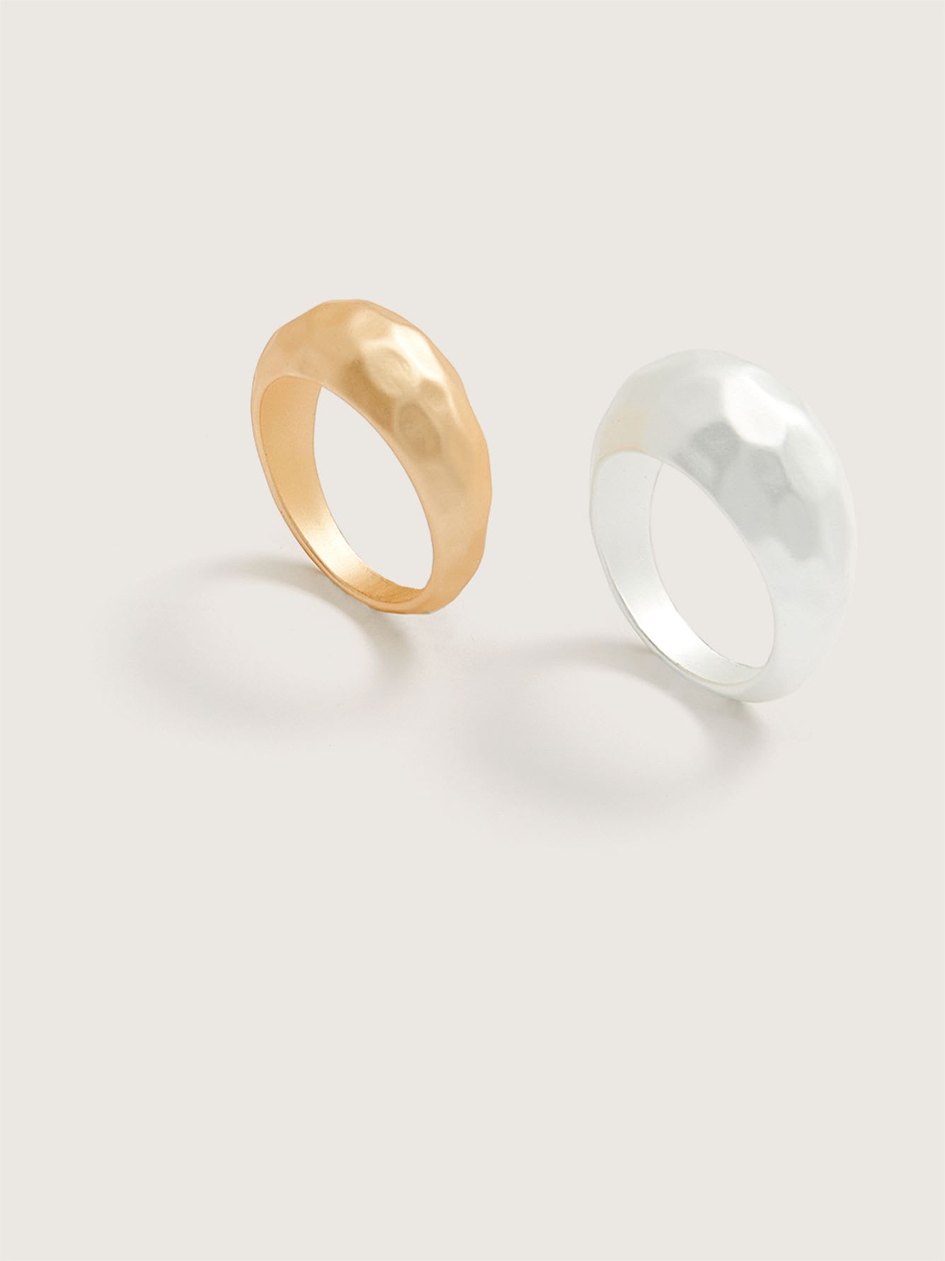 Hammered Rings, Set of 2