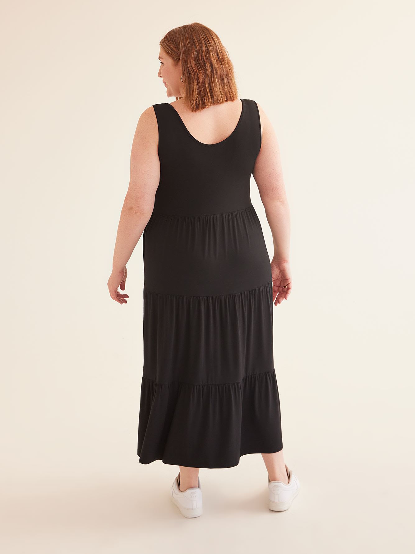 Responsible, Sleeveless Tiered Maxi Dress