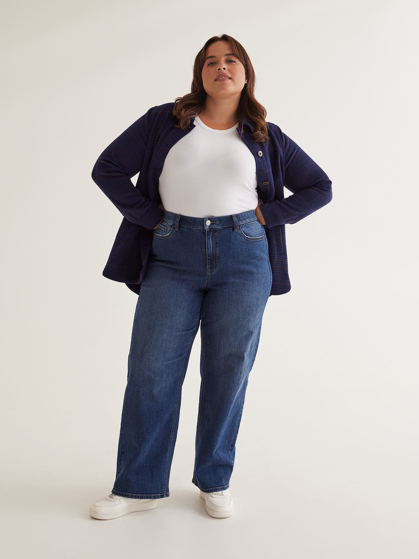 Responsible, Curvy-Fit High-Rise Wide-Leg Jeans, Dark Wash - d/C Jeans