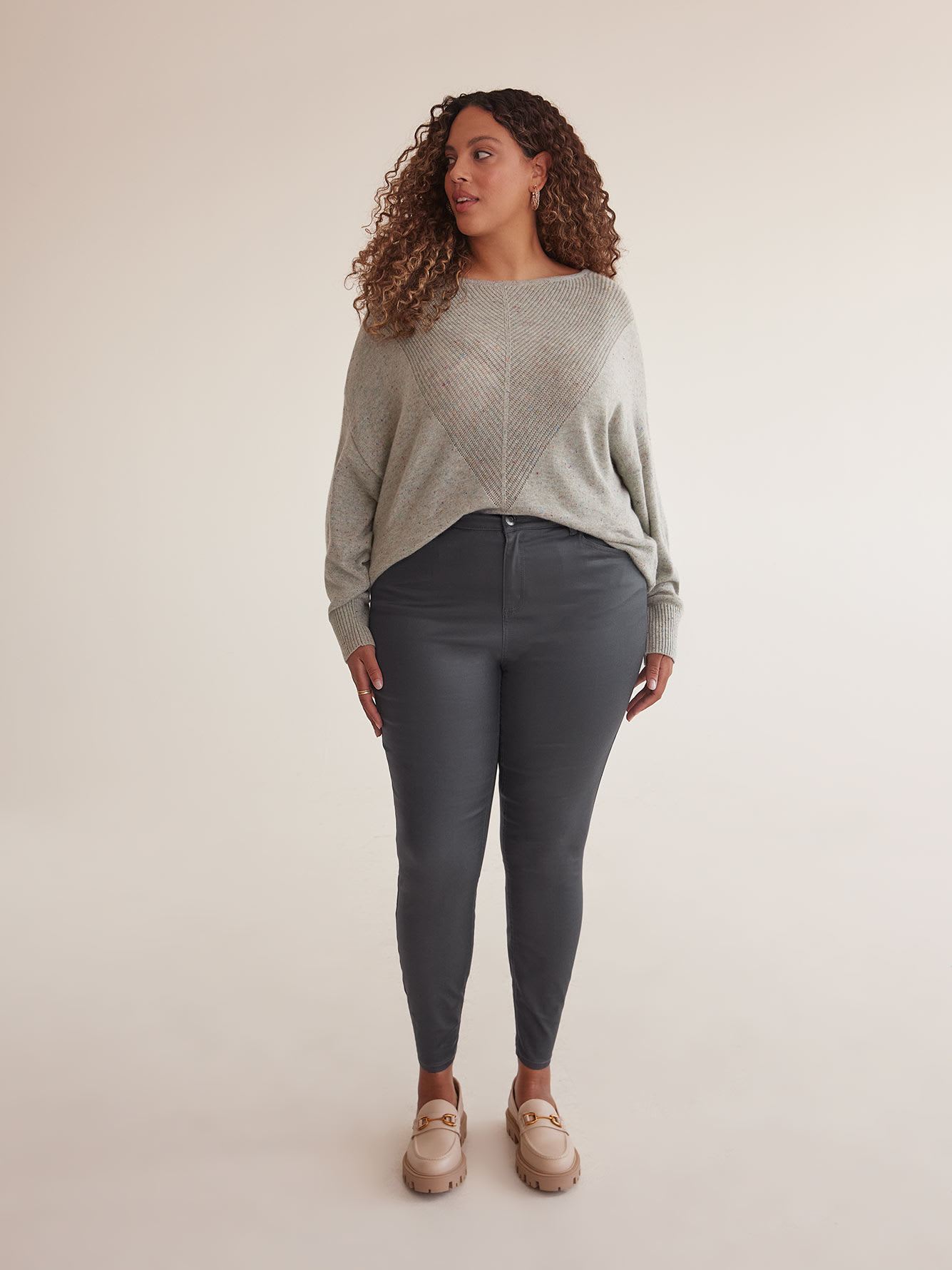1948-Fit Coated Grey Jean Legging - d/C JEANS