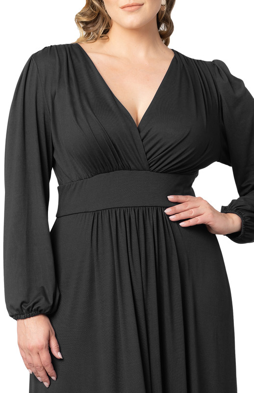 Kiyonna Plus Size Kelsey Long Sleeve Maxi Dress (Plus Size)