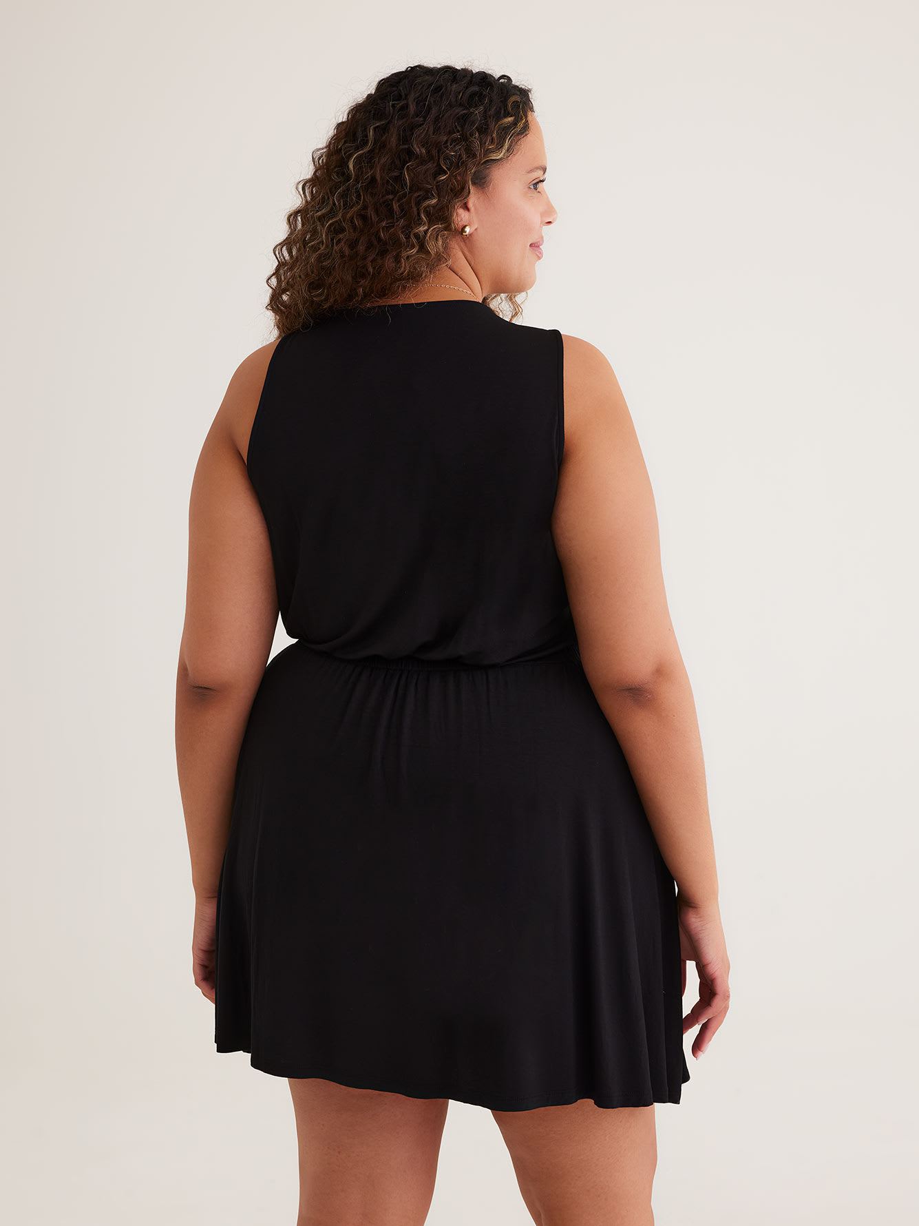 Cover Up Swim Dress with Elastic Waistband