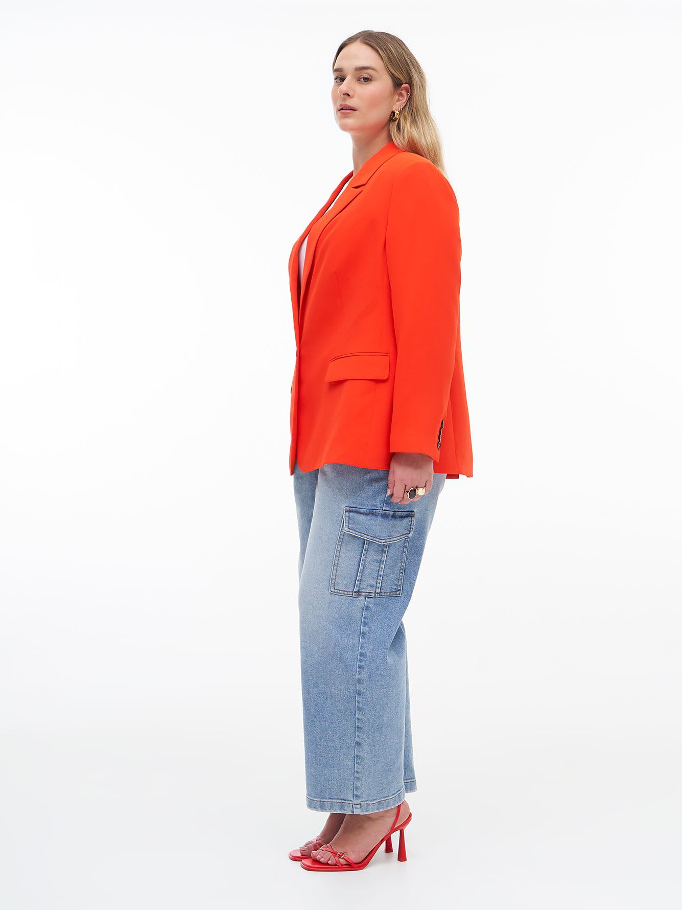Bright Red Blazer - Addition Elle